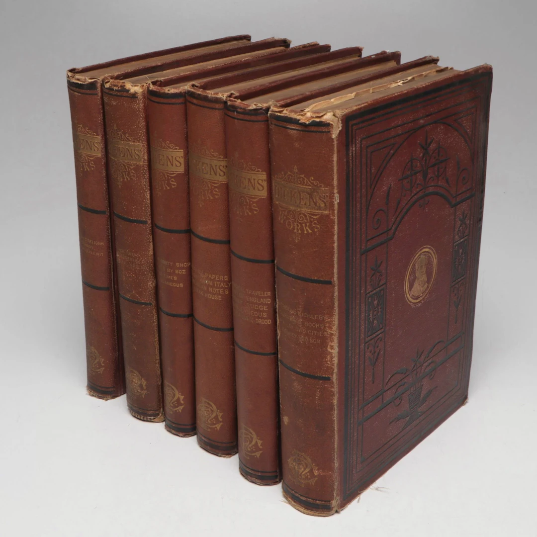 Illustrated "The Works of Charles Dickens" Full Set, Late 19th Century