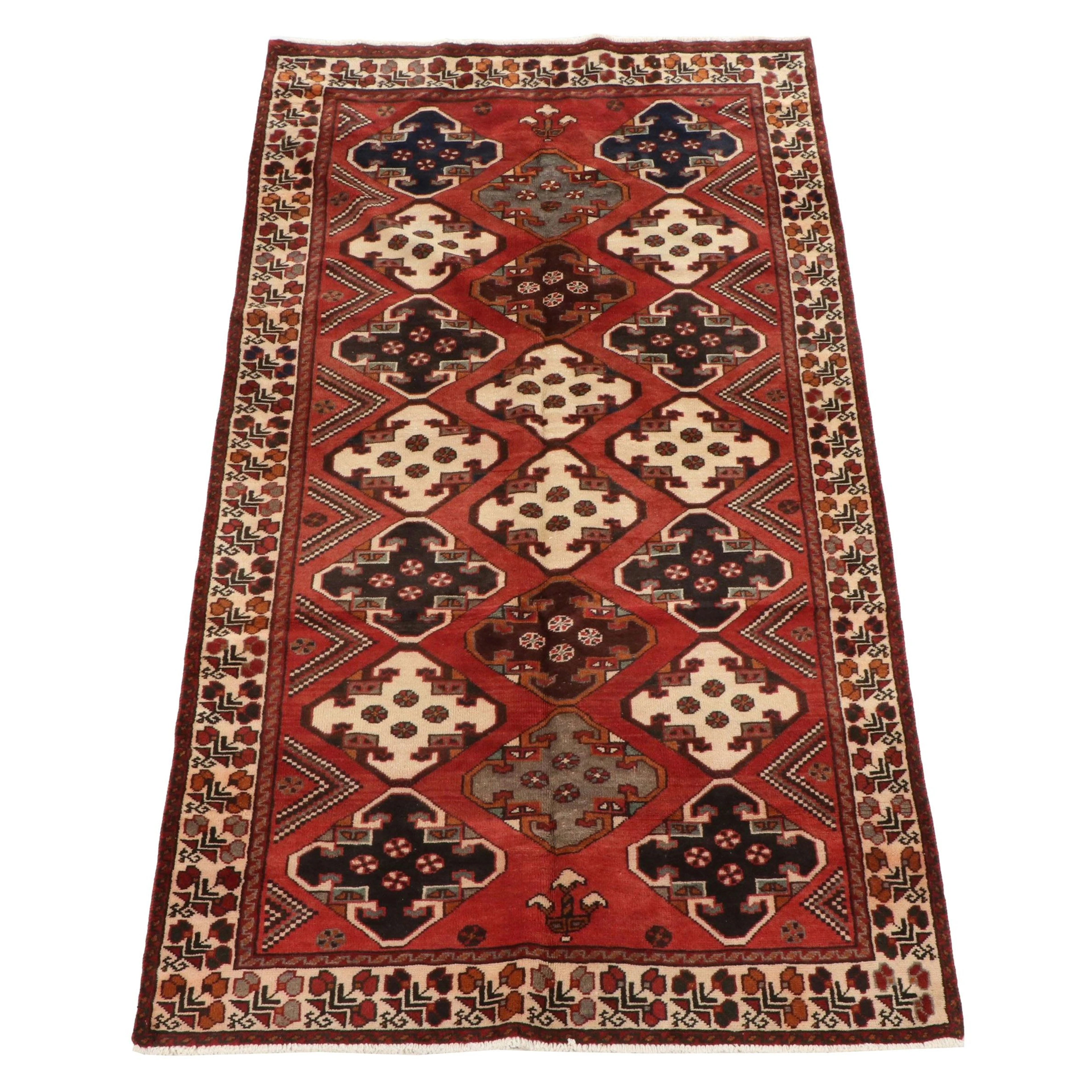 4'8 x 9'5 Hand-Knotted Persian Qashqai Area Rug