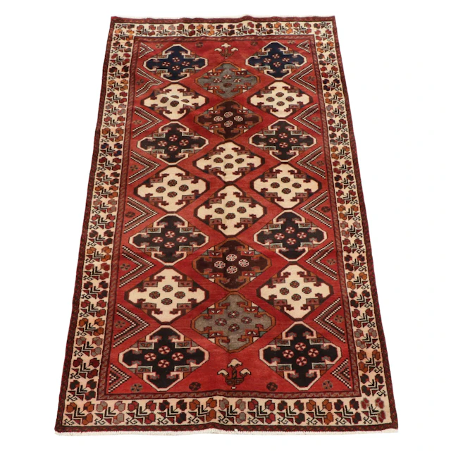 4'8 x 9'5 Hand-Knotted Persian Qashqai Area Rug
