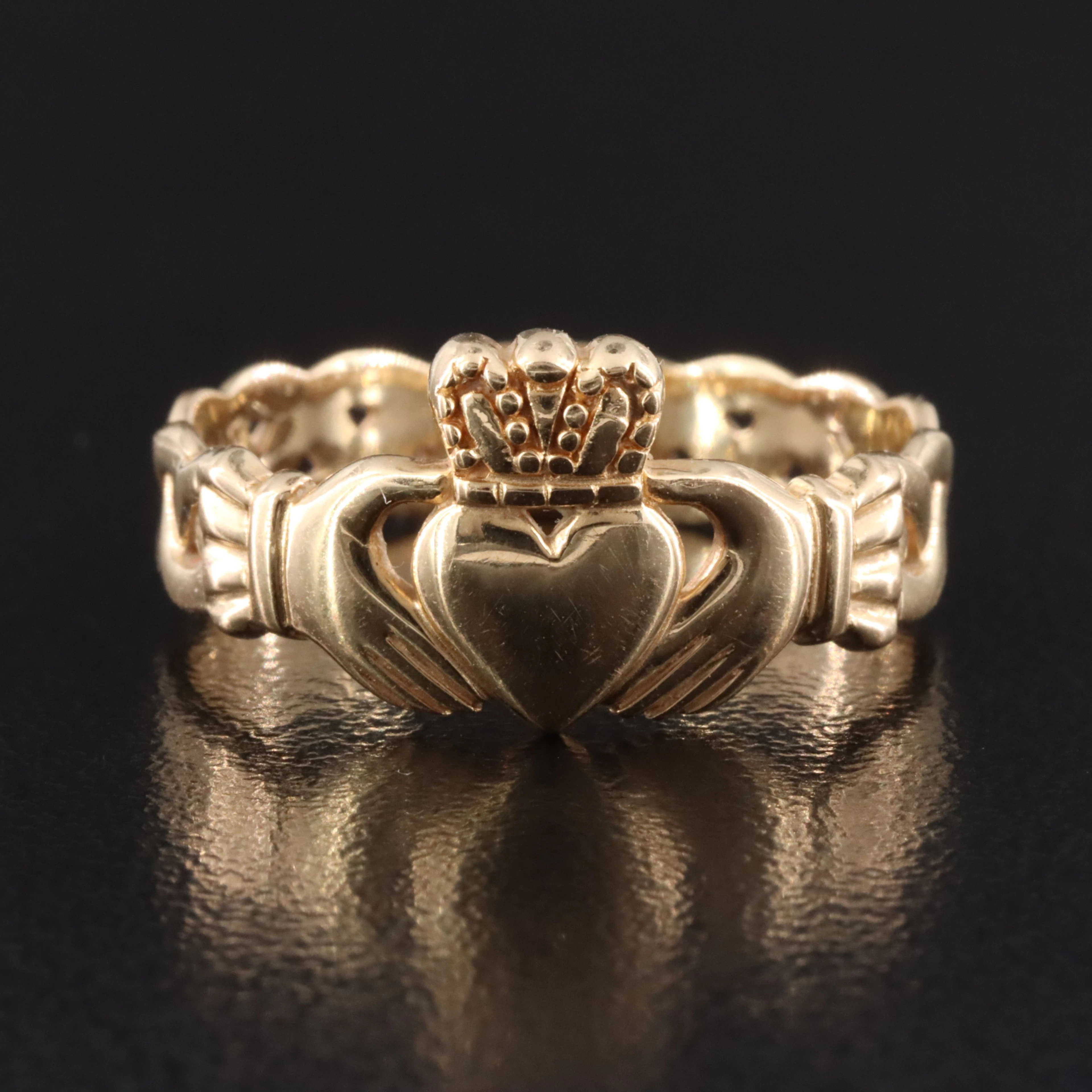 14K Claddagh Braided Ring