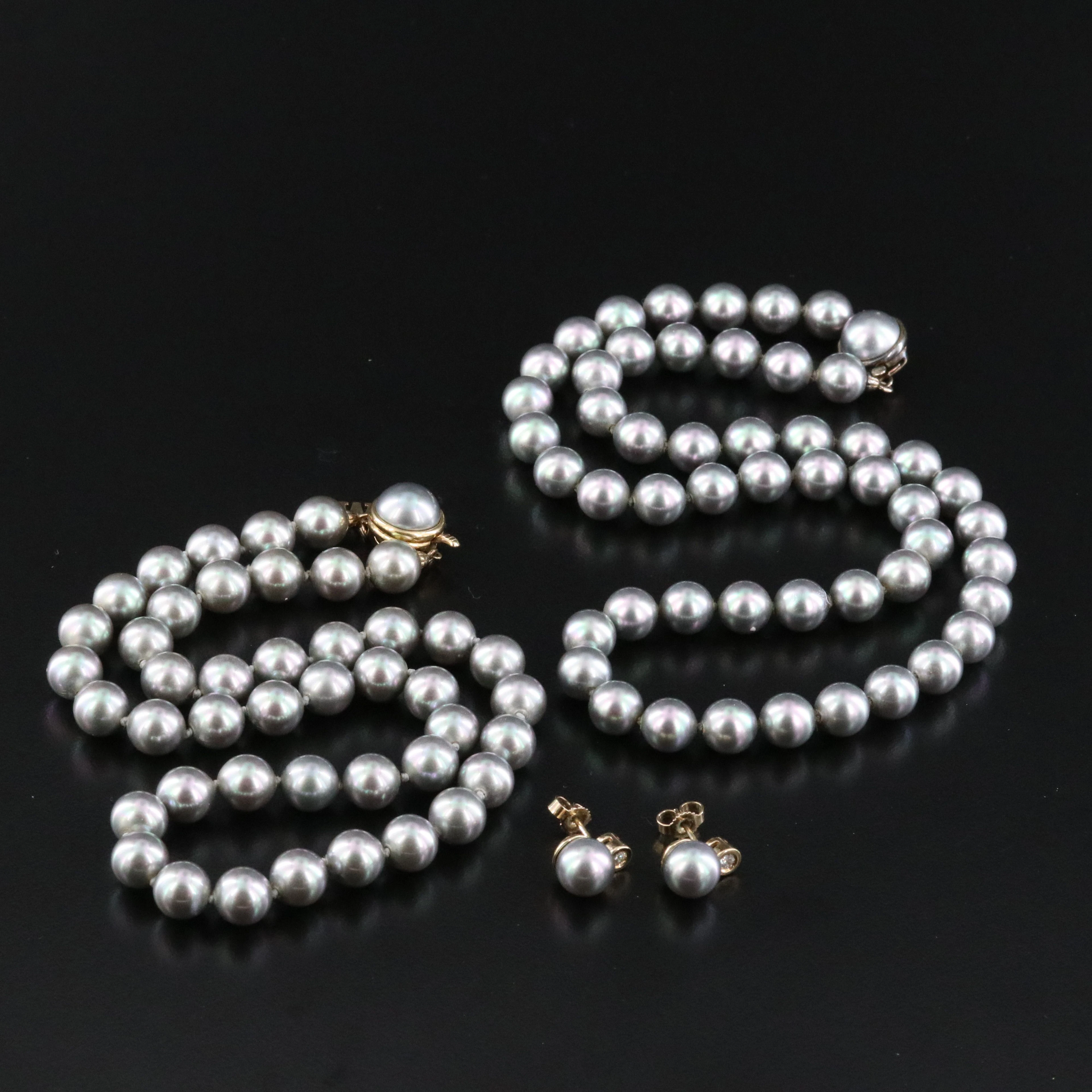 Majorica Sterling Faux Pearl and CZ Necklaces and Earrings