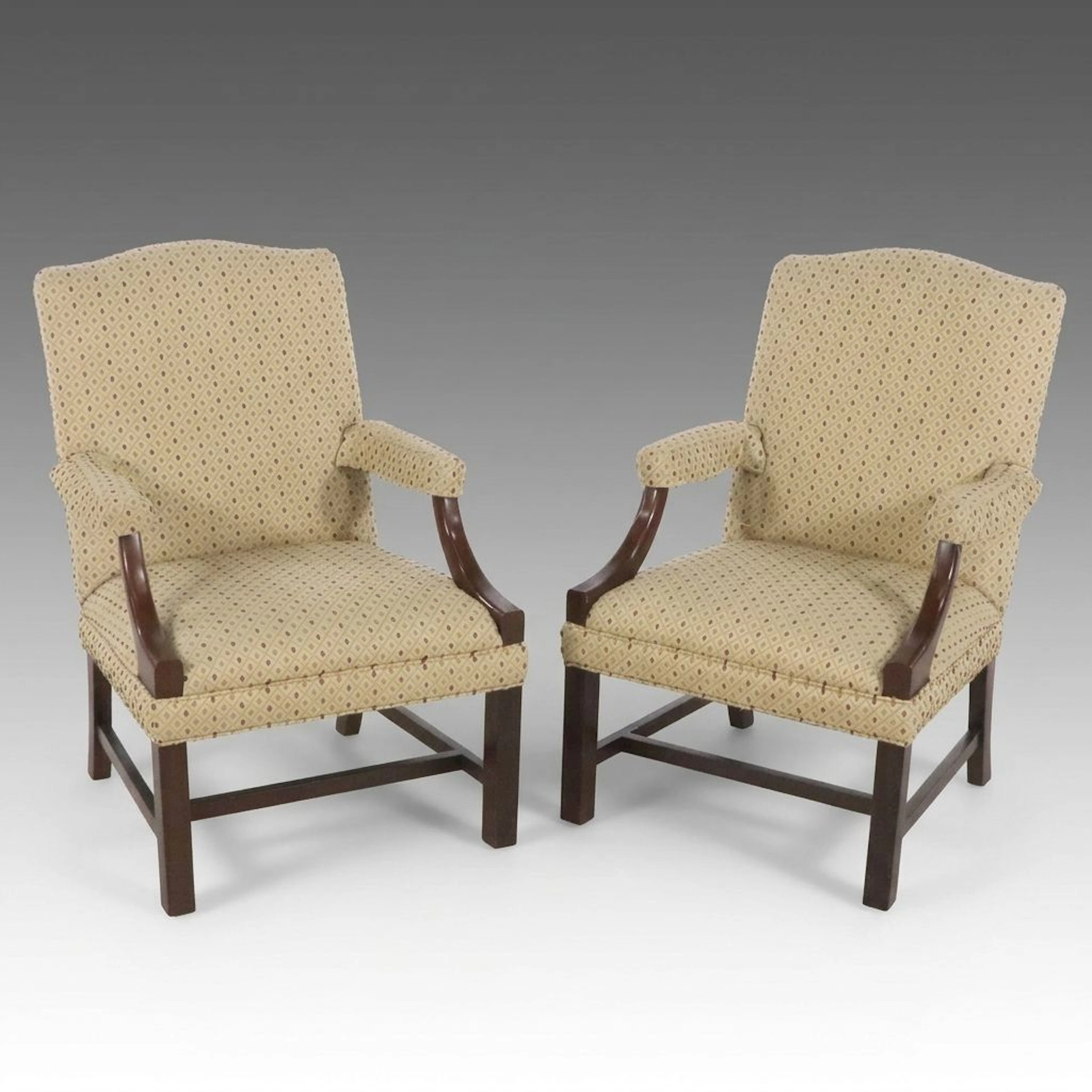 Pair of Sherrill Furniture Chippendale Style Armchairs