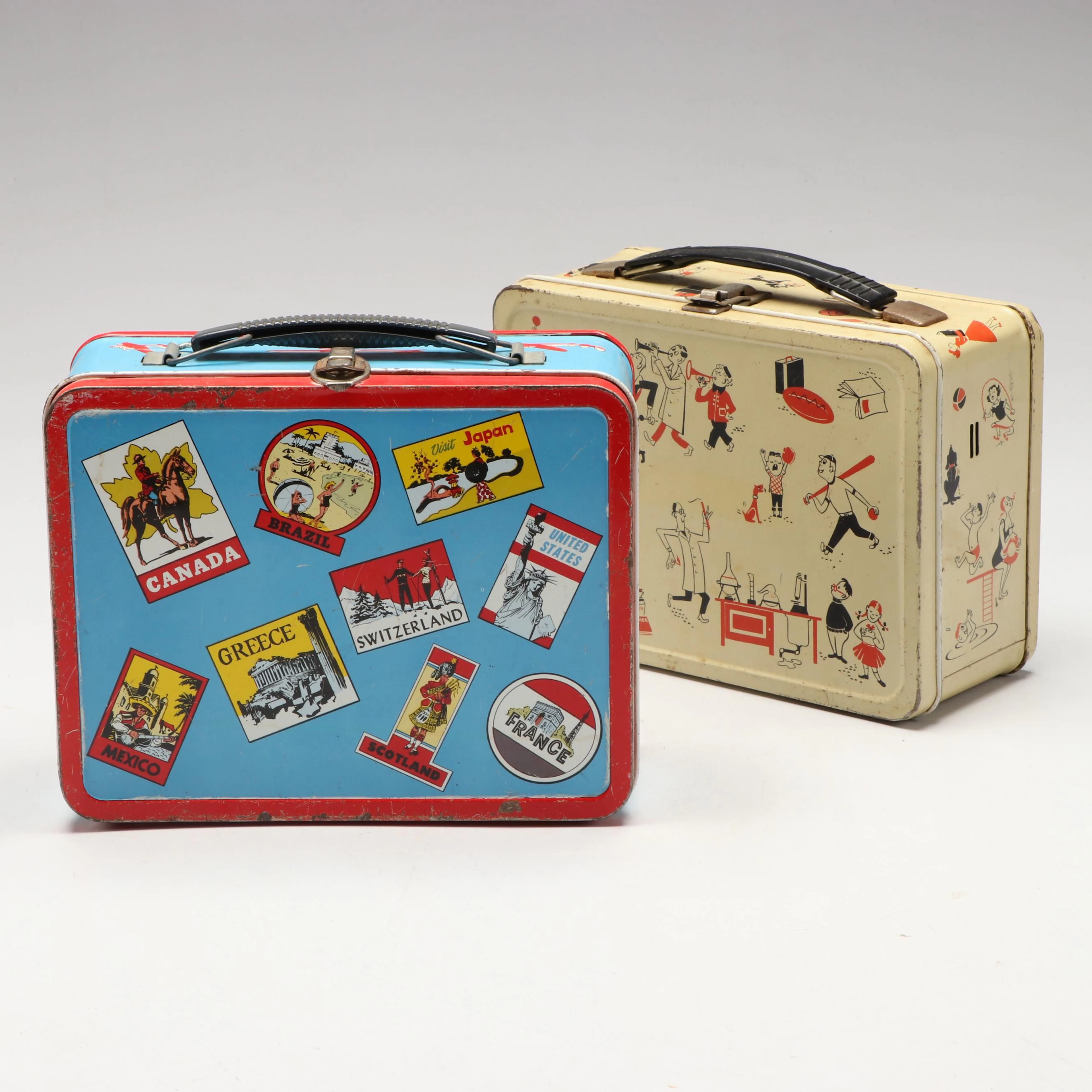 Ohio Art Company "Traveler" and American Thermos Bottle Co. Vintage Lunchboxes