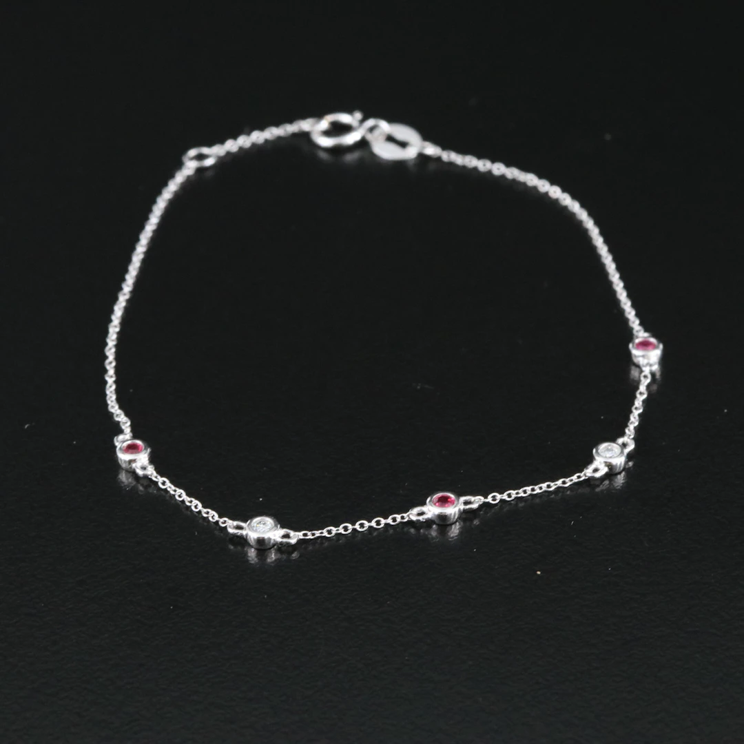 14K Ruby and Diamond Bracelet