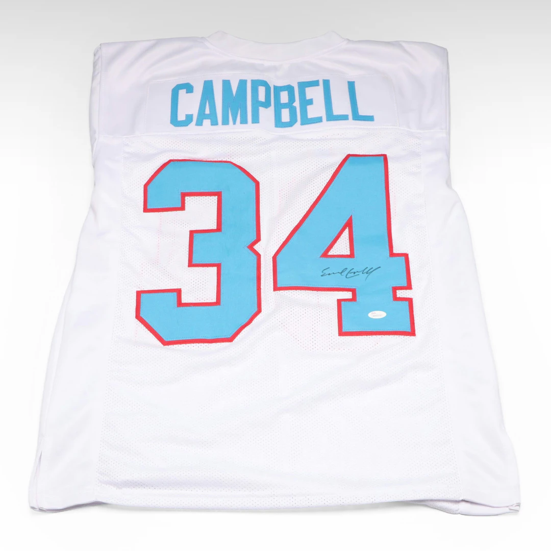 Earl Campbell Signed Houston Oilers NFL Football Jersey, JSA
