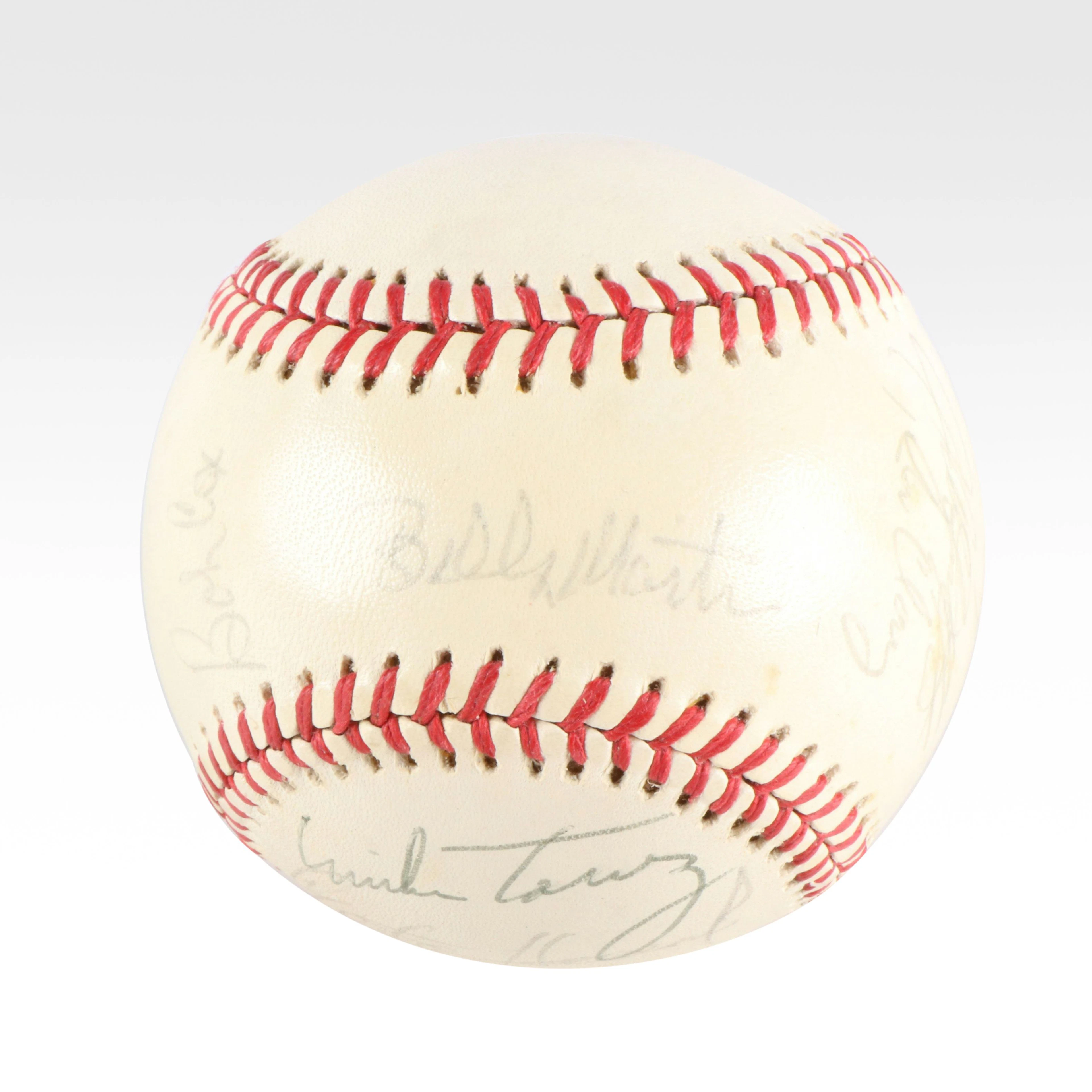 1977 World Series Baseball Signed By Yankees Coaches and Players, JSA
