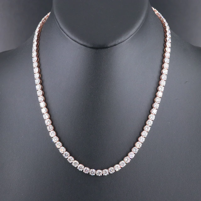 14K Rose Gold 28.20 CTW Lab Grown Diamond Rivière Necklace