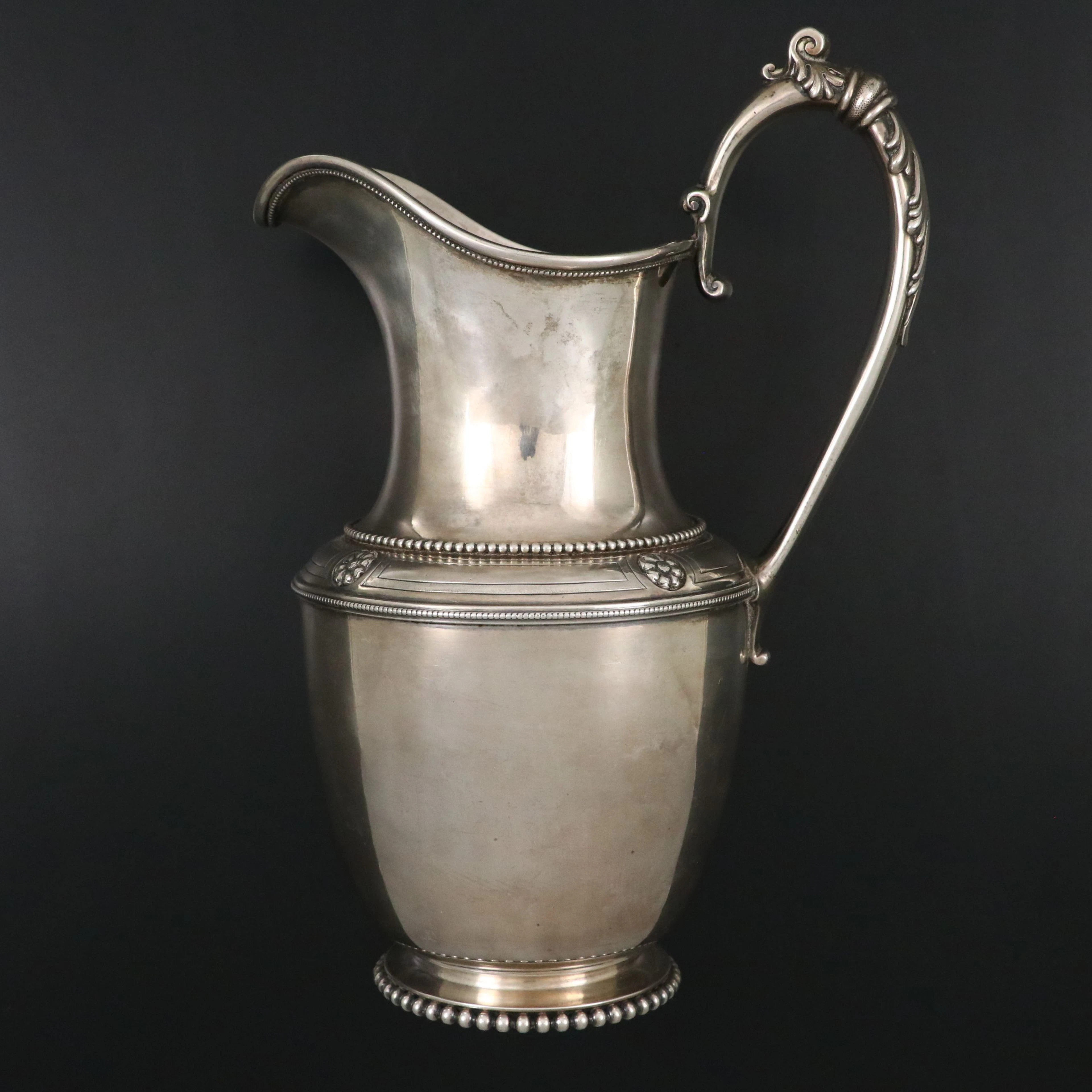 Bigelow Bros. & Kennard American Neoclassical Coin Silver Ewer, Mid-19th