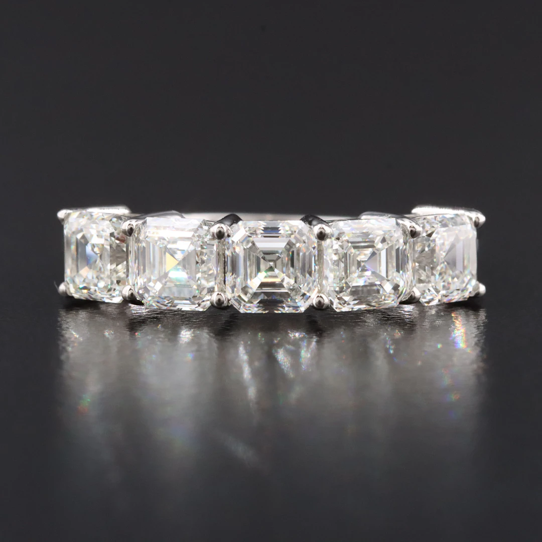 Platinum 2.65 CTW Diamond Five Stone Ring with GIA Reports