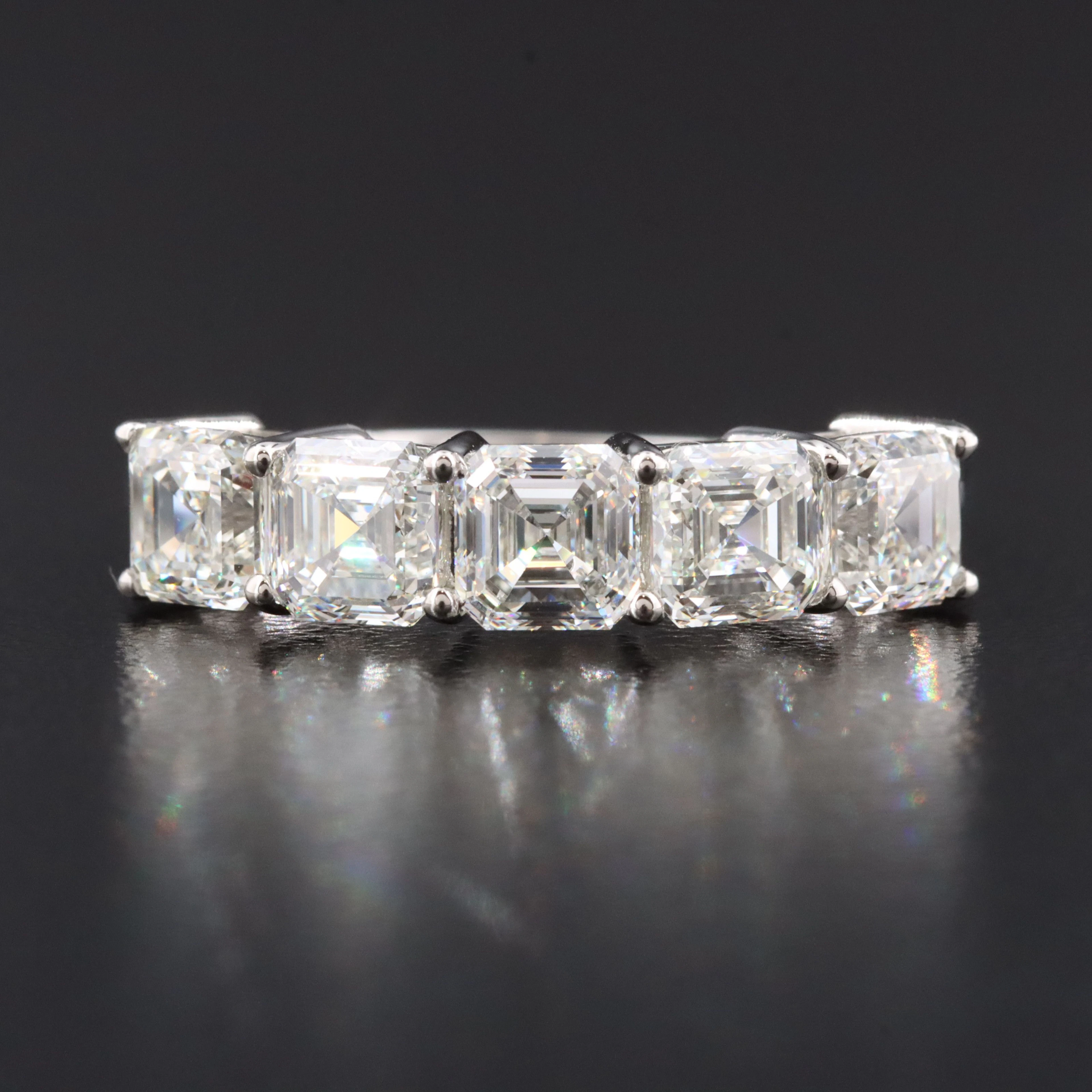 Platinum 2.65 CTW Diamond Five Stone Ring with GIA Reports