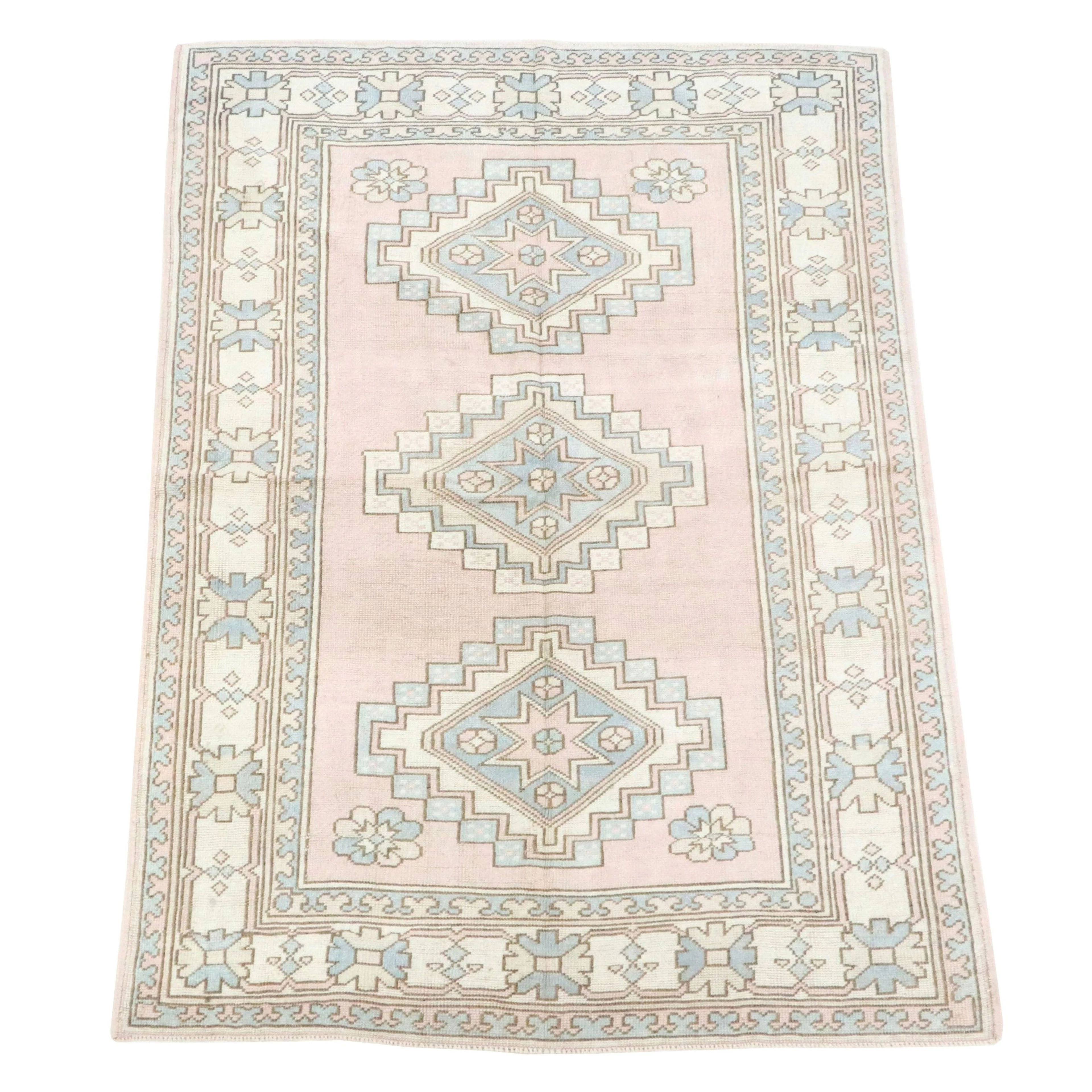 5'6 x 7'9 Hand-Knotted Turkish Anatolian Oushak Area Rug