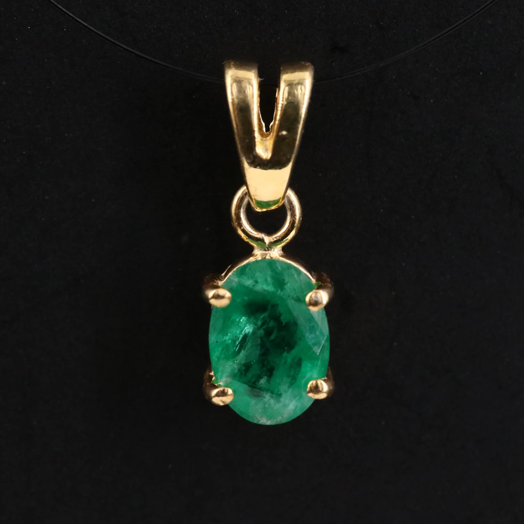 Sterling Emerald Pendant