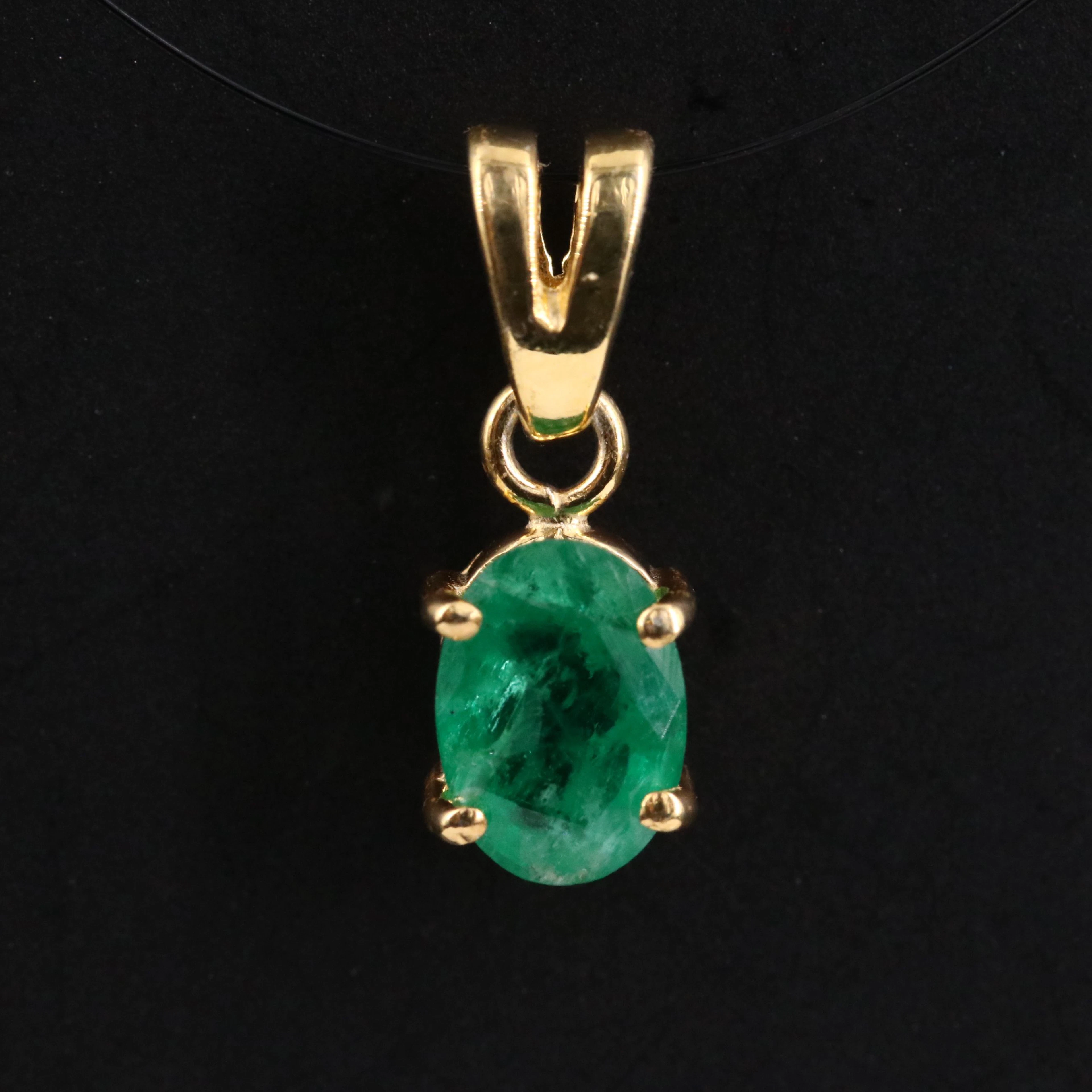 Sterling Emerald Pendant