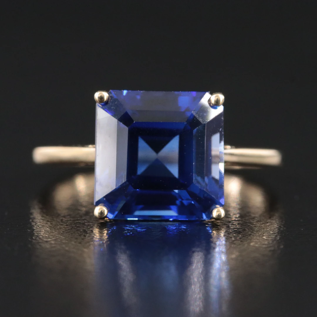 14K 5.87 CT Sapphire Solitaire Ring