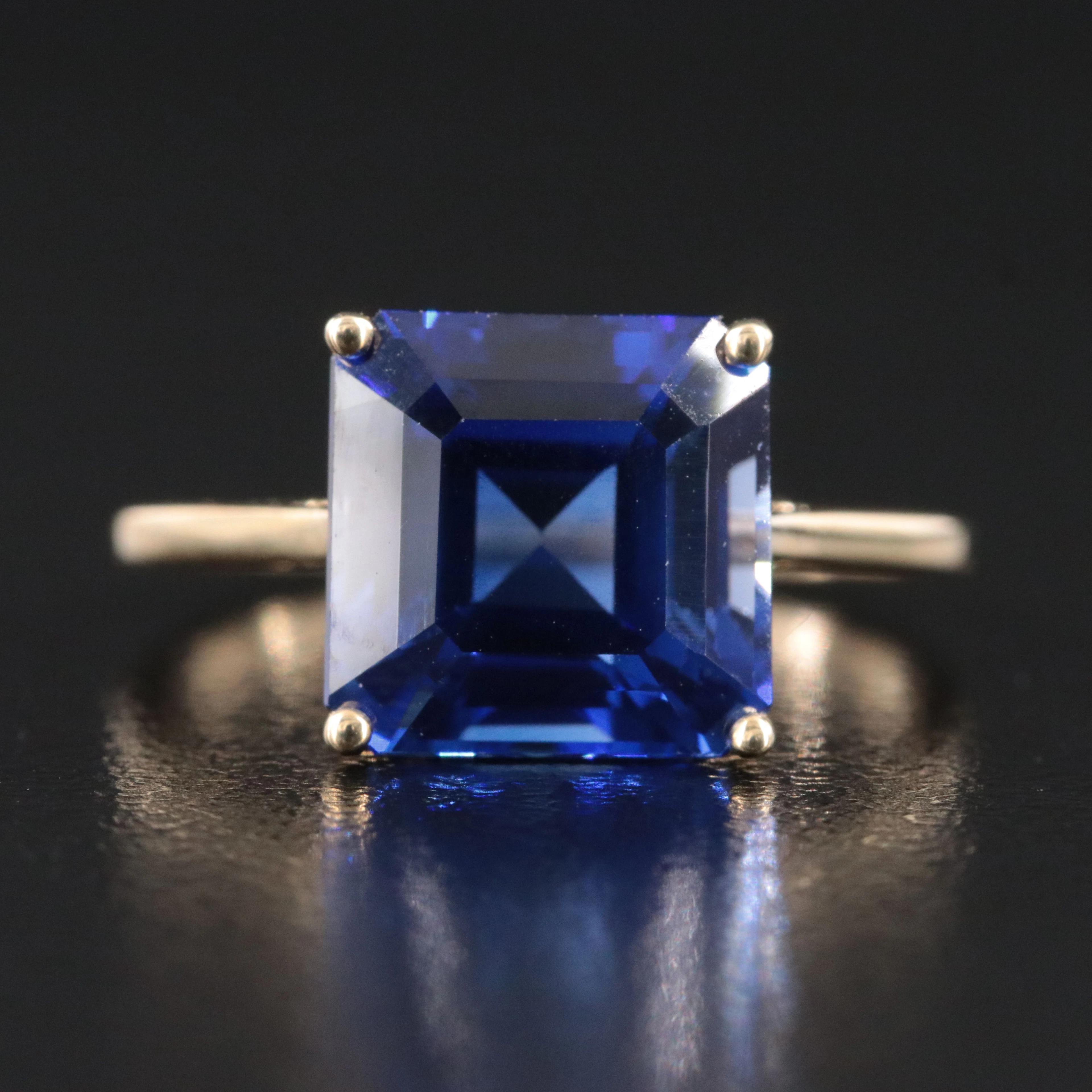 14K 5.87 CT Sapphire Solitaire Ring