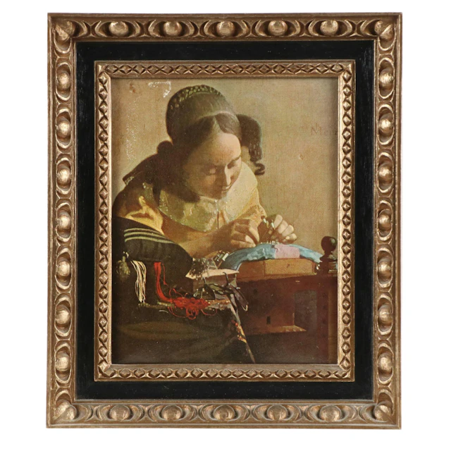 Offset Lithograph After Johannes Vermeer "The Lacemaker"