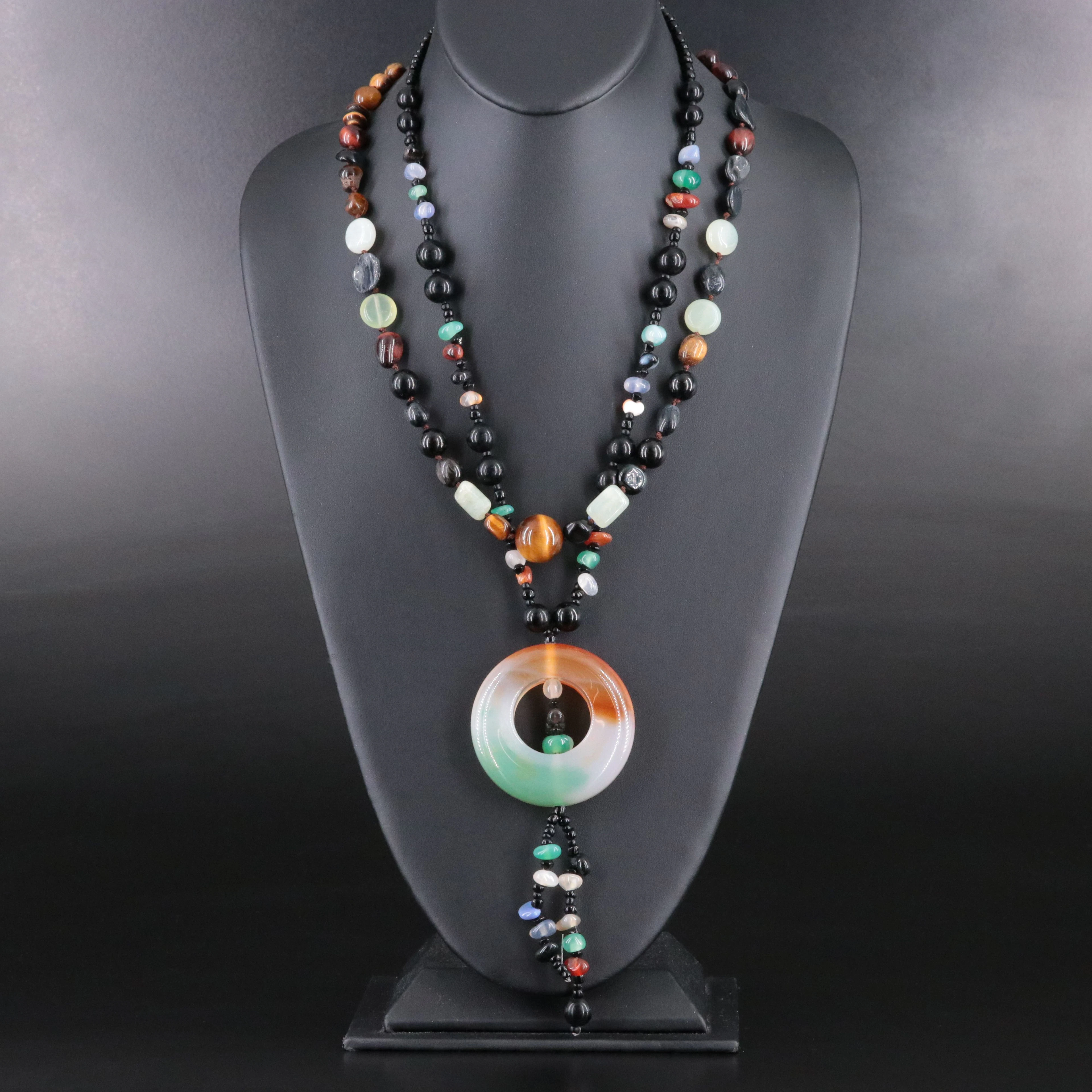Agate, Tiger's Eye and Black Onyx Featured in Gemstone Necklaces
