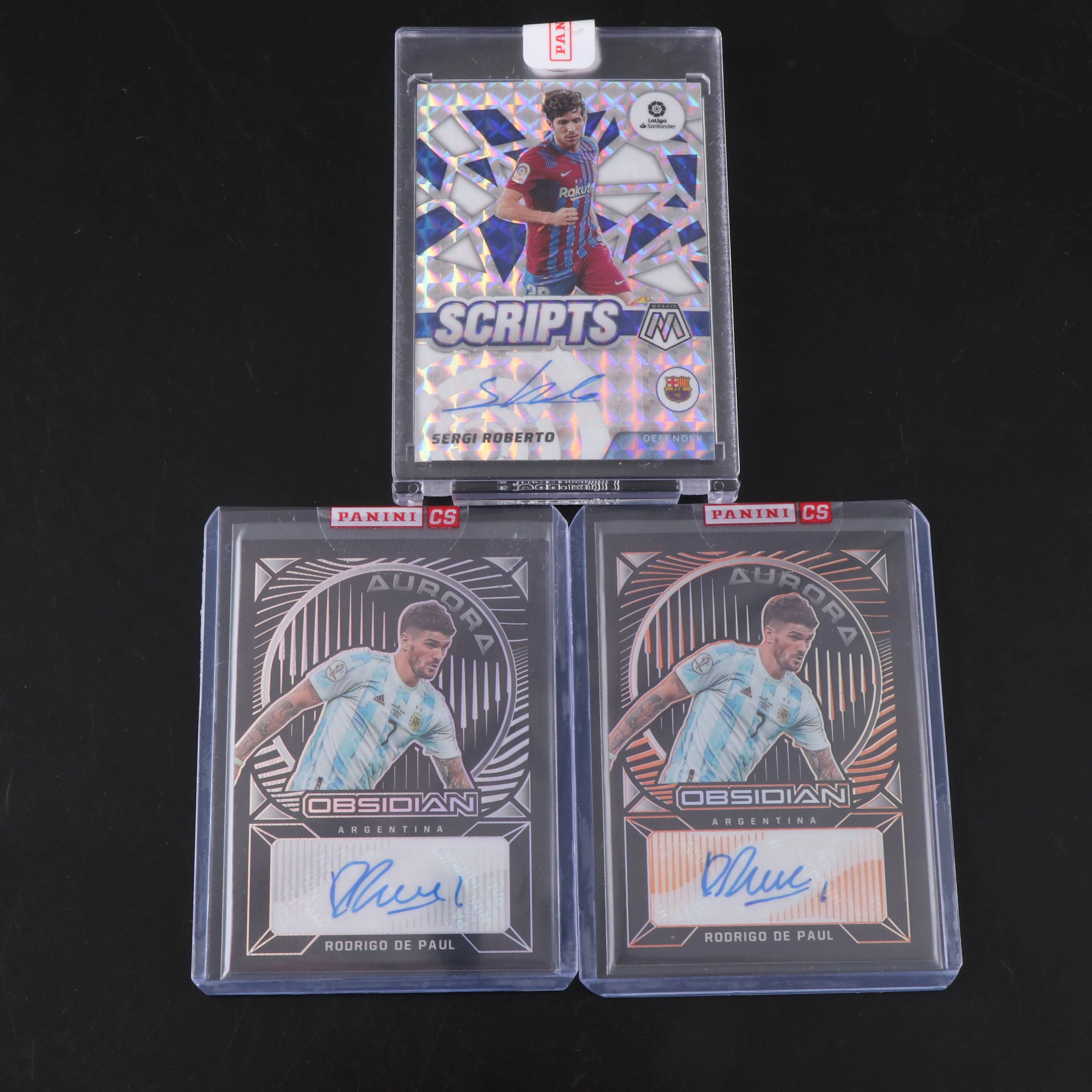 Sergi Roberto and Rodrigo De Paul Signed Soccer Cards