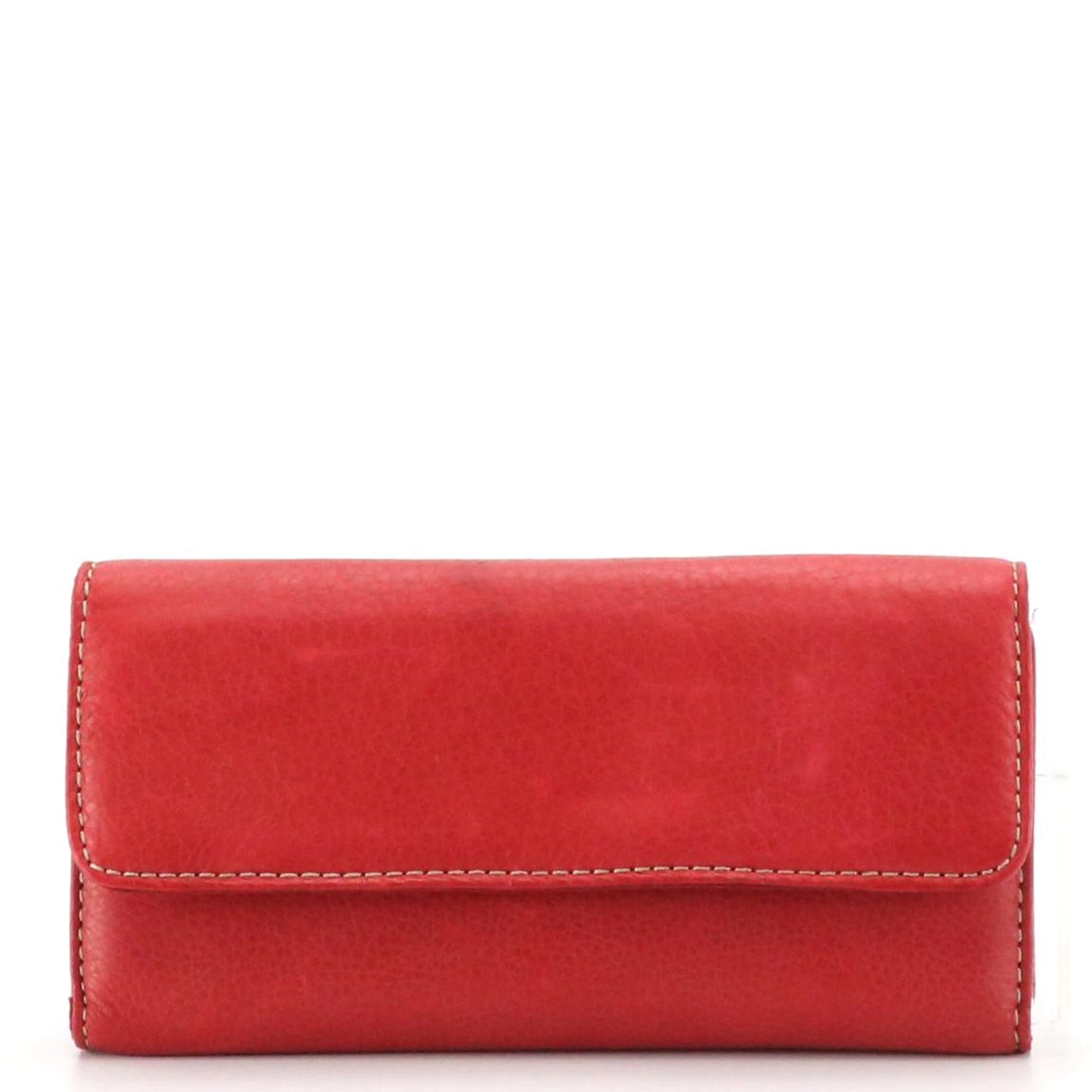 Giani Bernini Softy Core Continental Wallet in Red Leather, With Tag and Box
