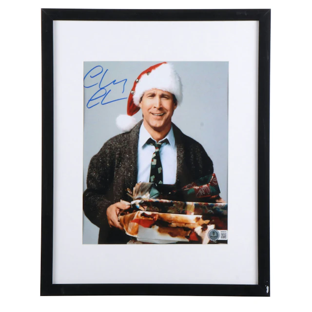 Chevy Chase Signed “Christmas Vacation” Movie Print in Matted Frame, Beckett