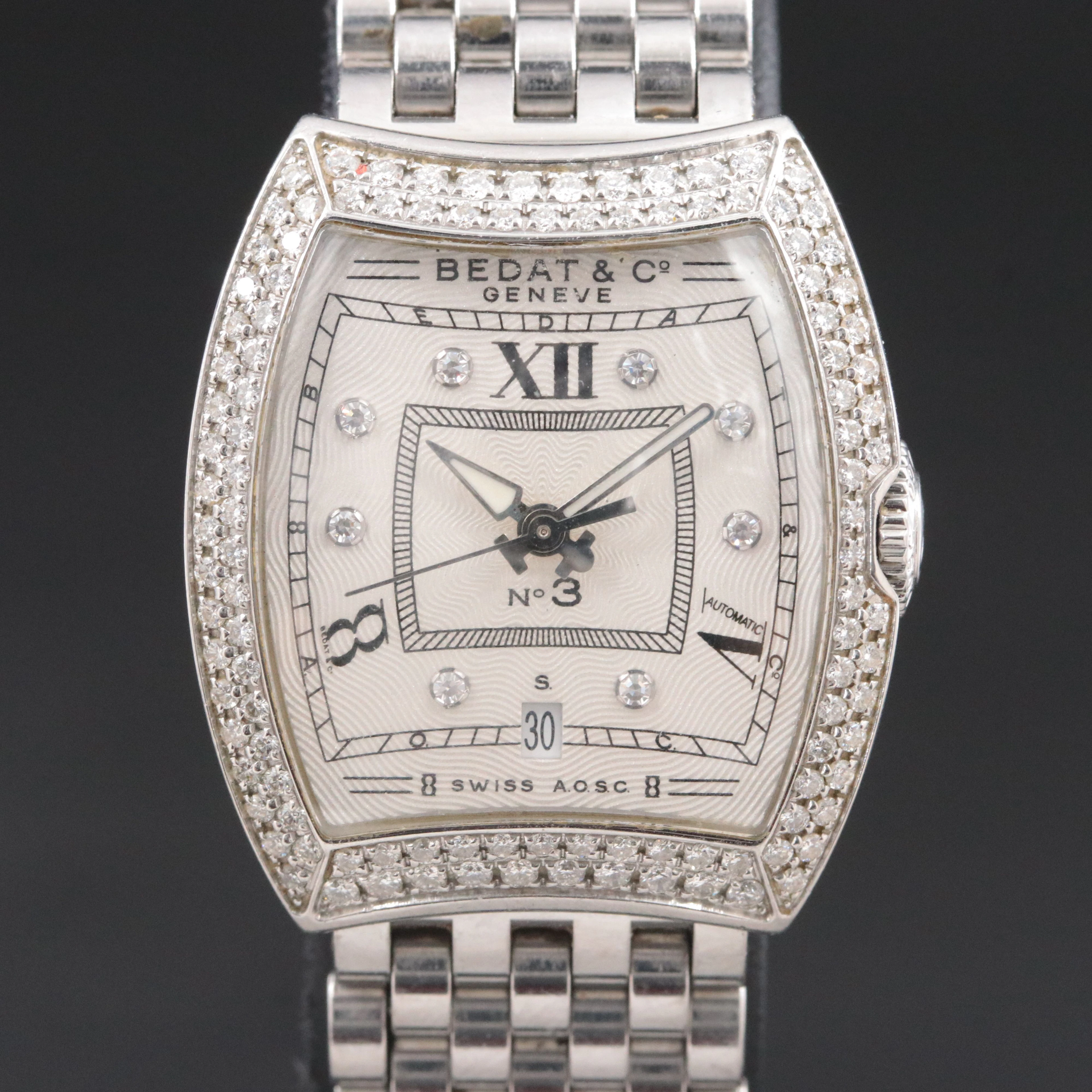 Bedat & Co. Geneve No. 3 Diamond & Stainless Steel Swiss Automatic Watch