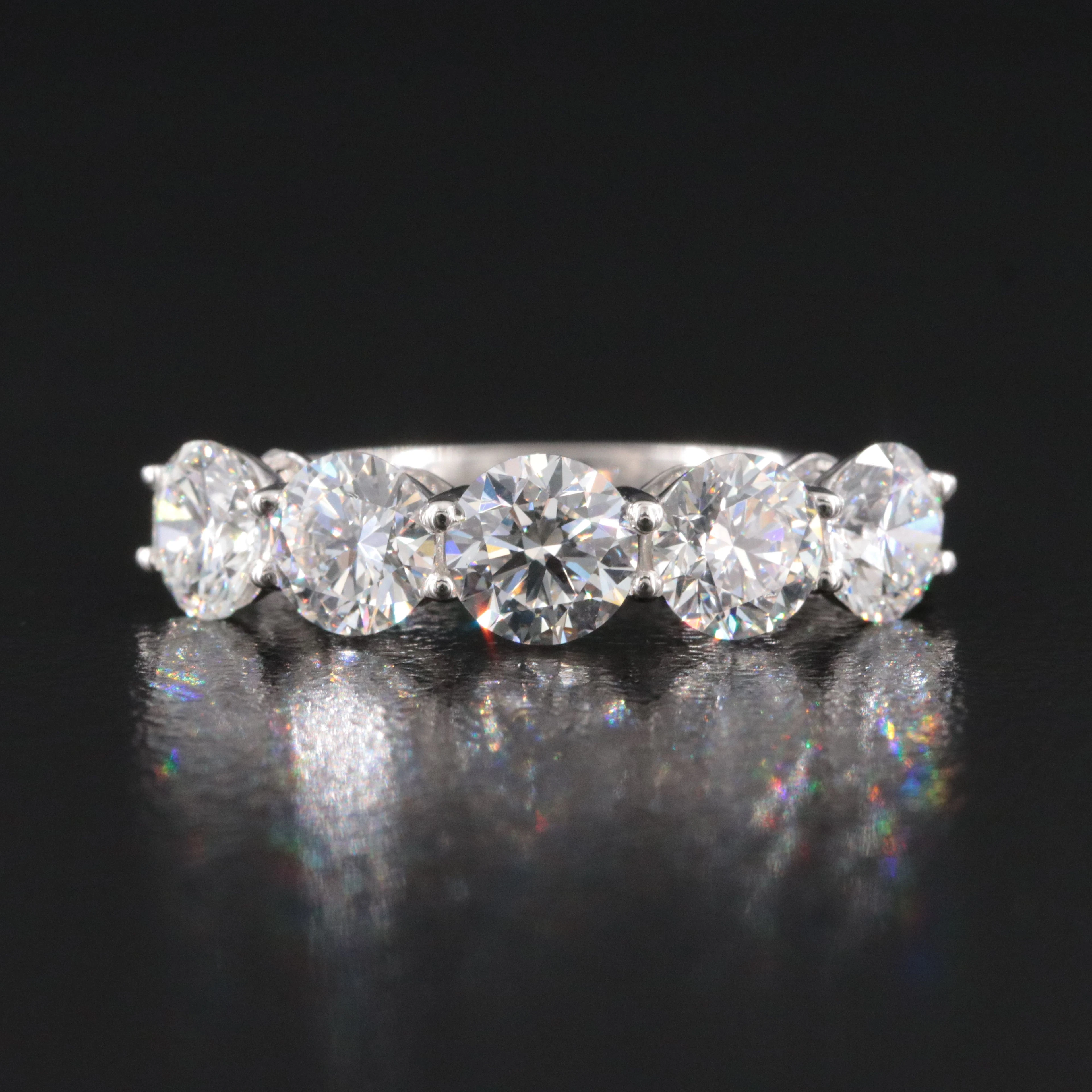 Platinum 2.10 CTW Diamond Ring with GIA Reports