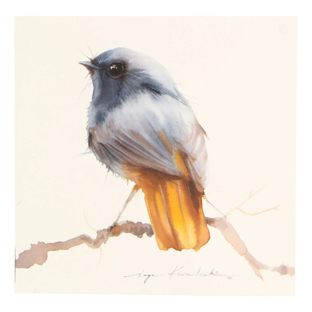 Inga Kovalenko Watercolor Painting of Fluffy Bird, 2026