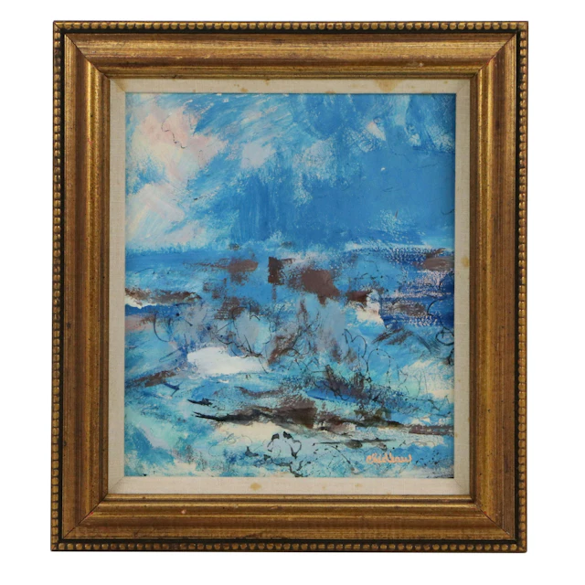 Paul Chidlaw Oil Painting "Landscape in Blue," Circa 1955