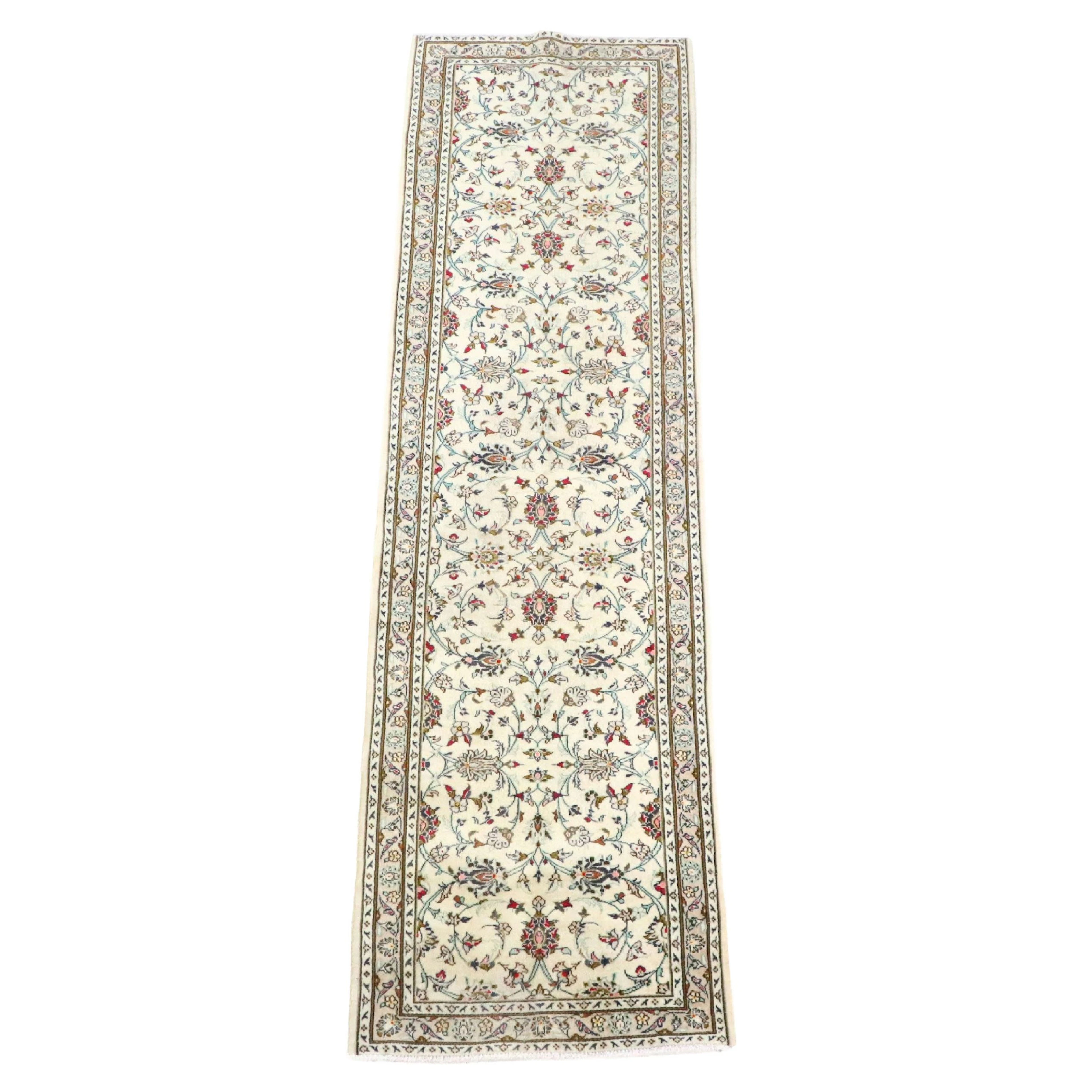 2'10 x 9'10 Hand-Knotted Persian Isfahan Carpet Runner