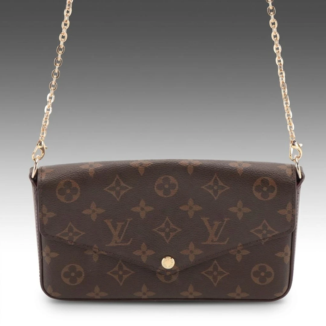 Louis Vuitton Félicie Chain Crossbody Bag in Monogram Coated Canvas