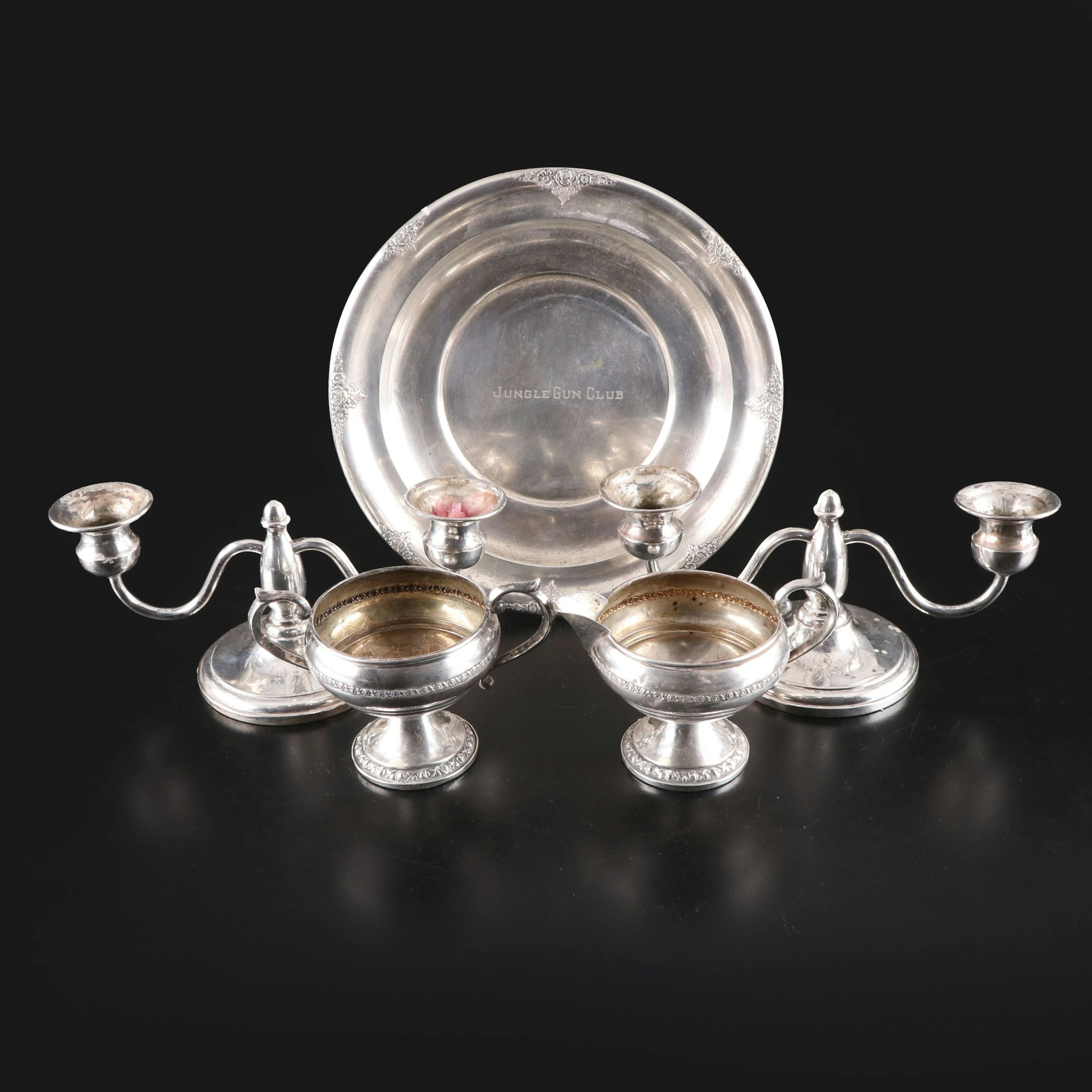 Webster Sterling Silver Plate with More Sterling Silver Tableware