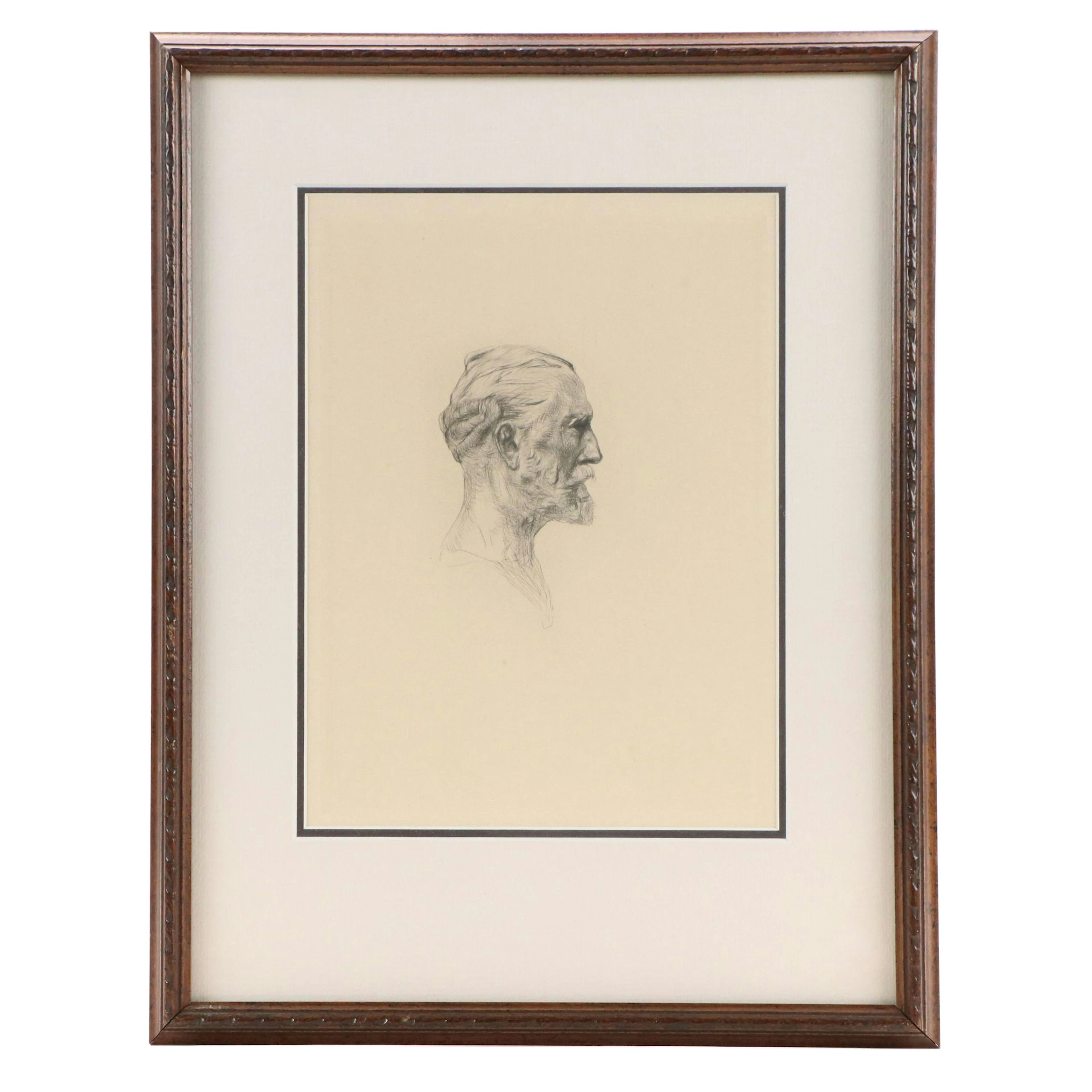 Auguste Rodin Drypoint Etching "Antonin Proust" Sixth State, 1884–1888