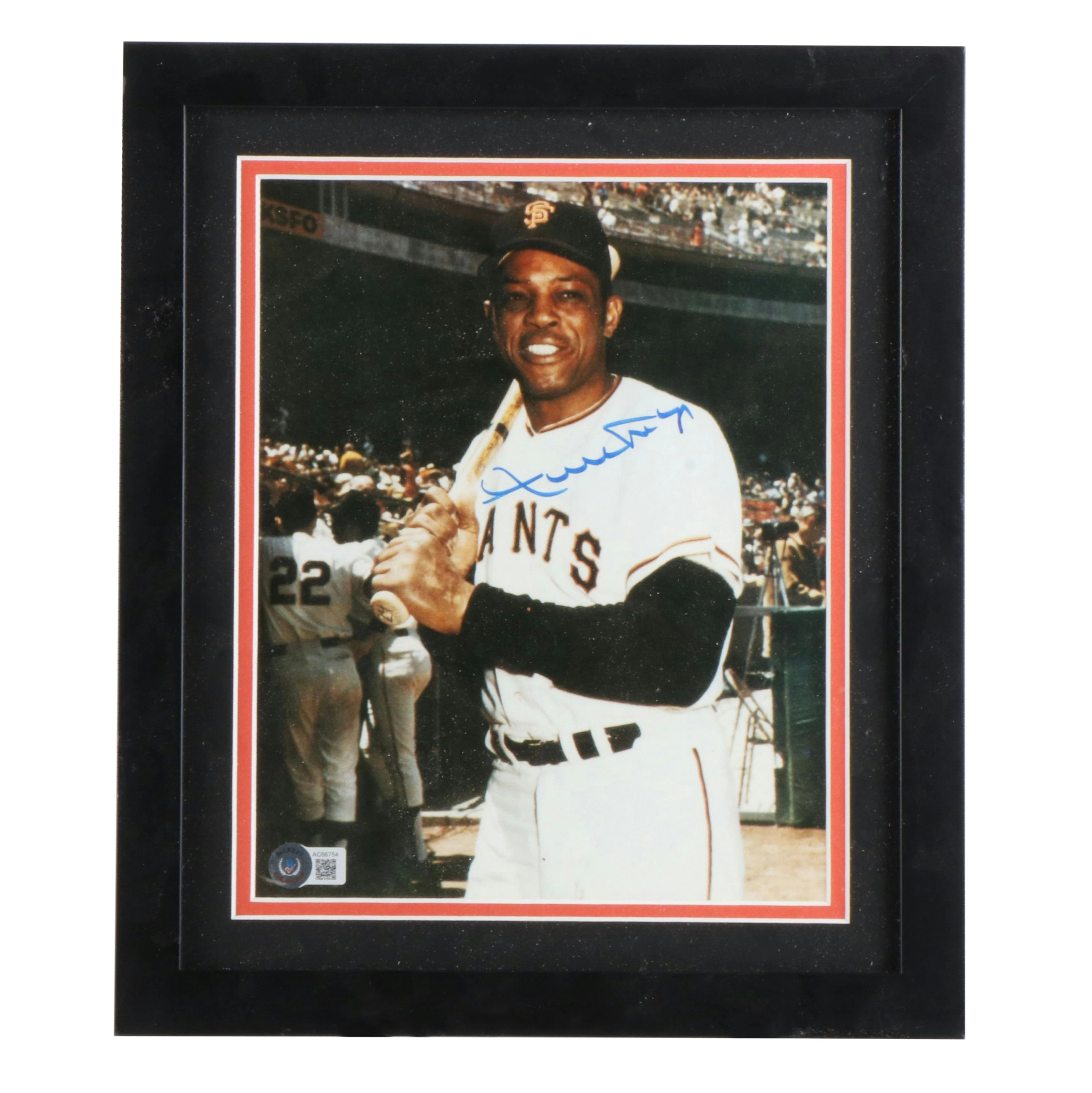 Willie Mays Matted and Framed Signed Photo Print, Beckett