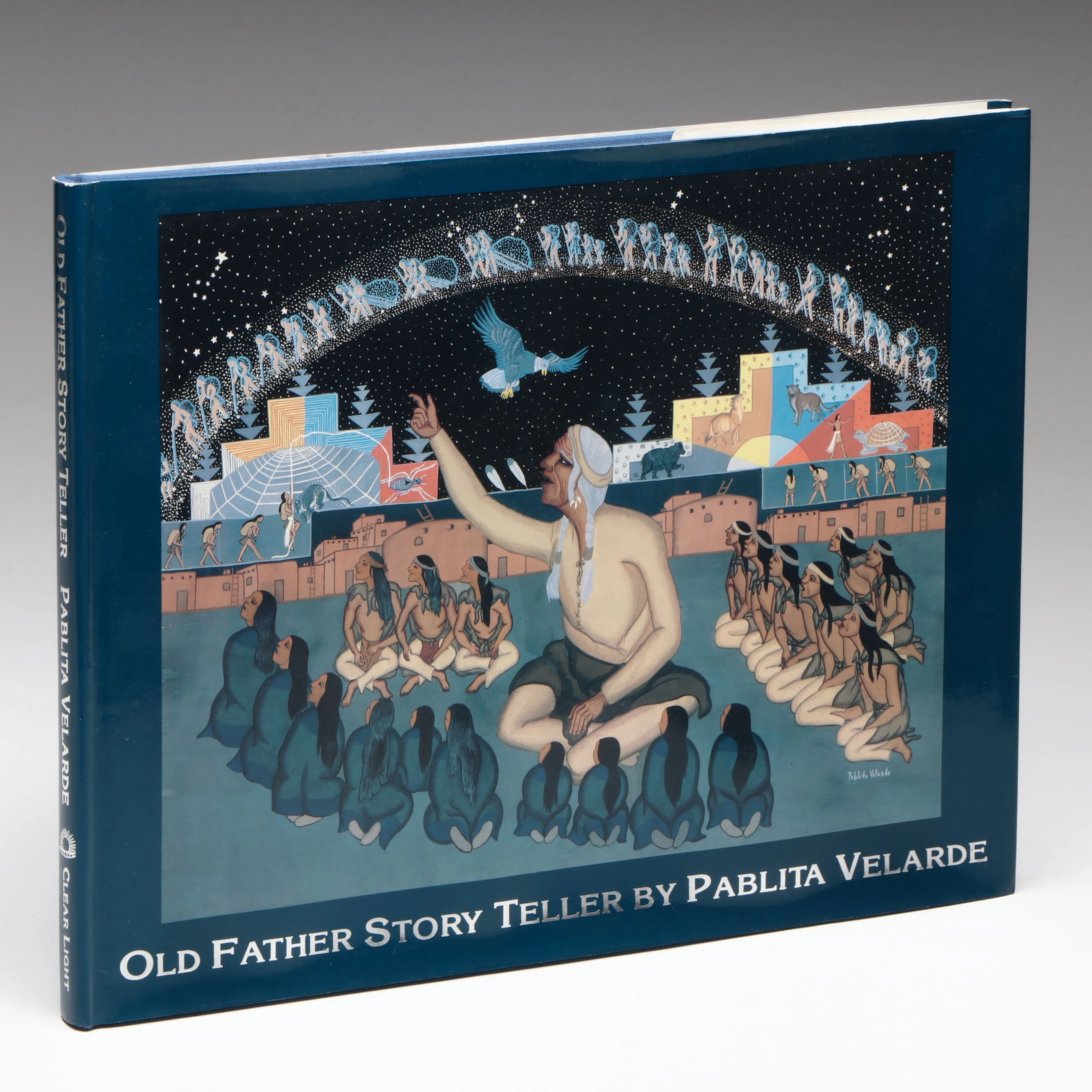 Signed "Old Father Story Teller" by Pablita Velarde, 1989