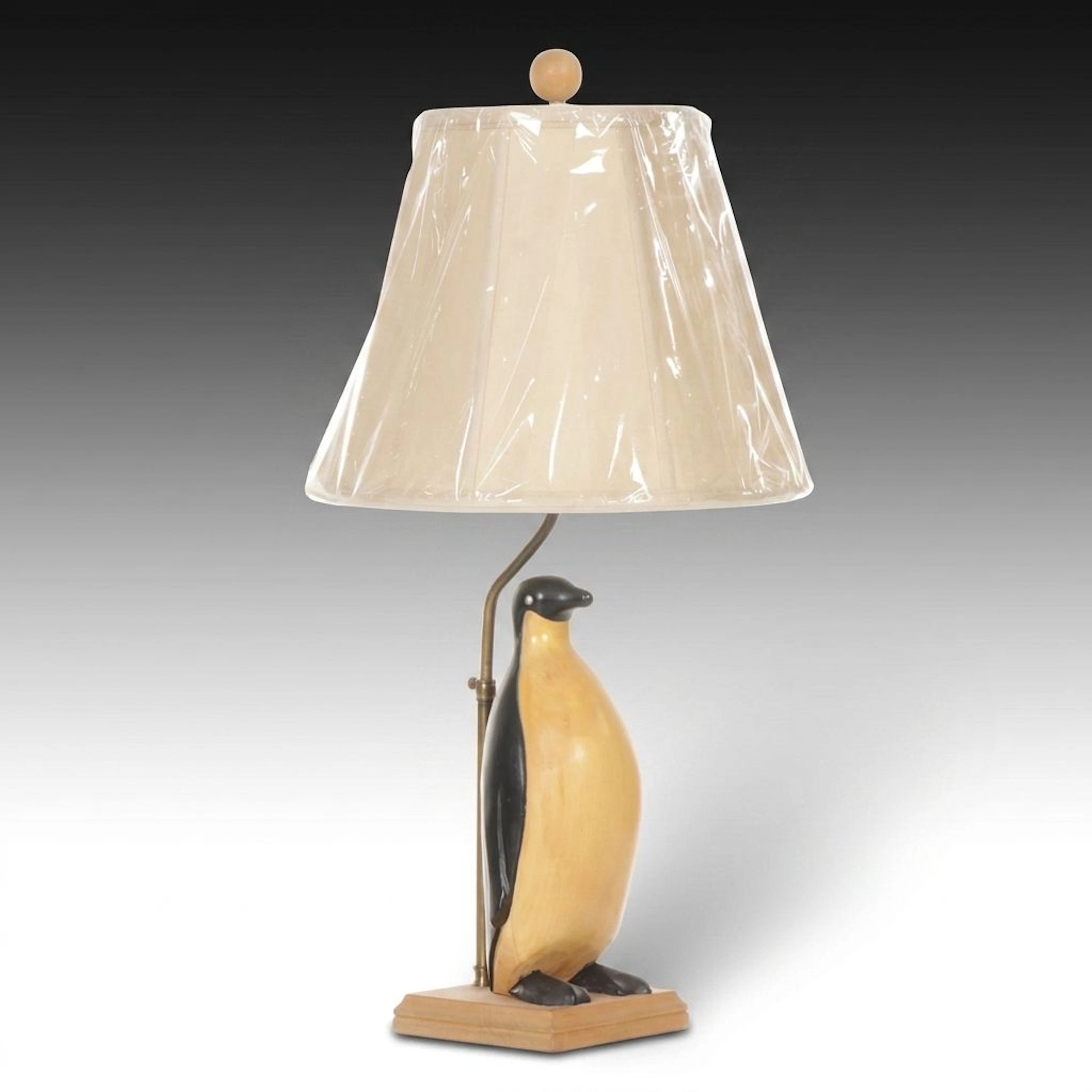 Mid-Century Style Penguin Figure Table Lamp with Del Sol Shade