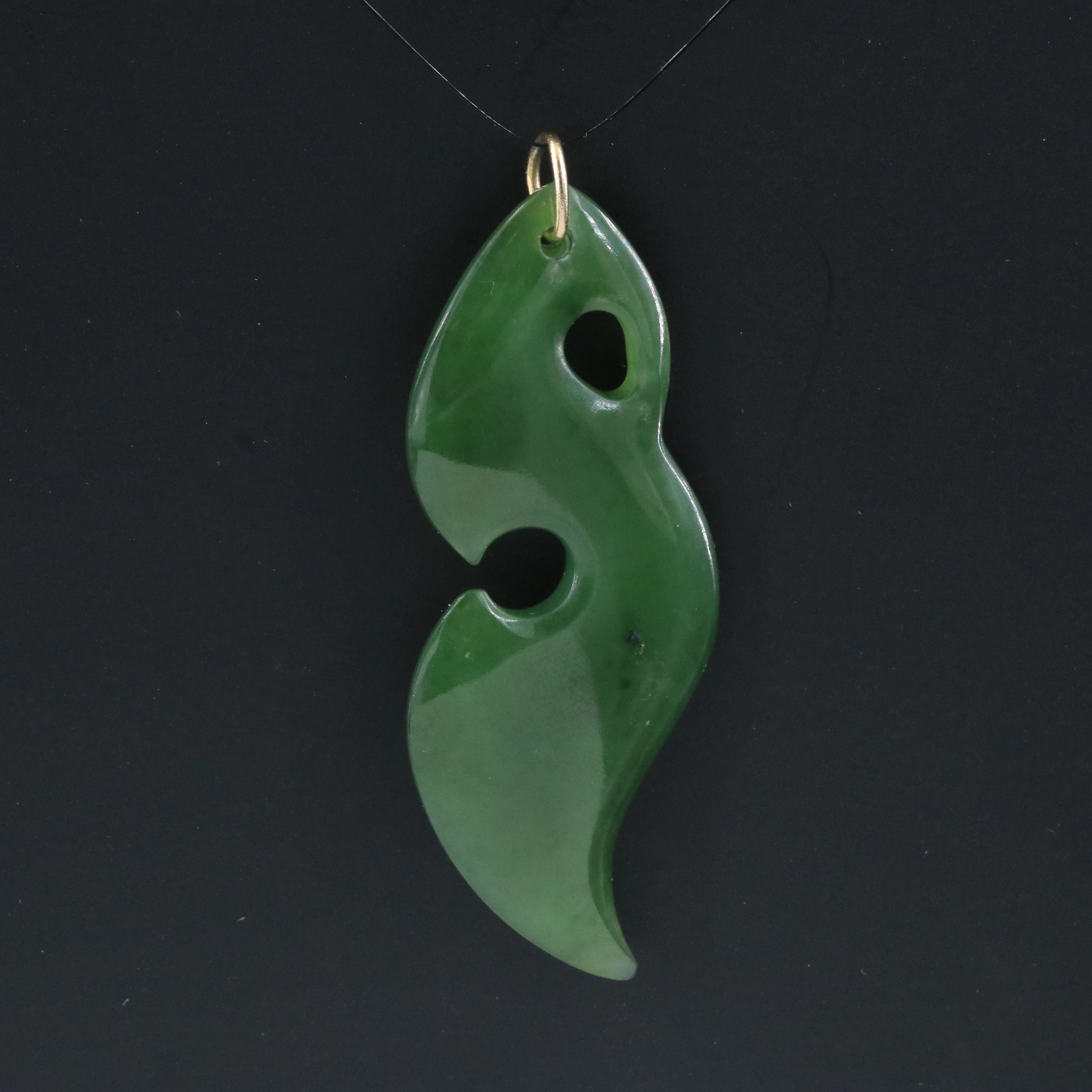 Maori Hei Matau Nephrite Fish Hook Pendant