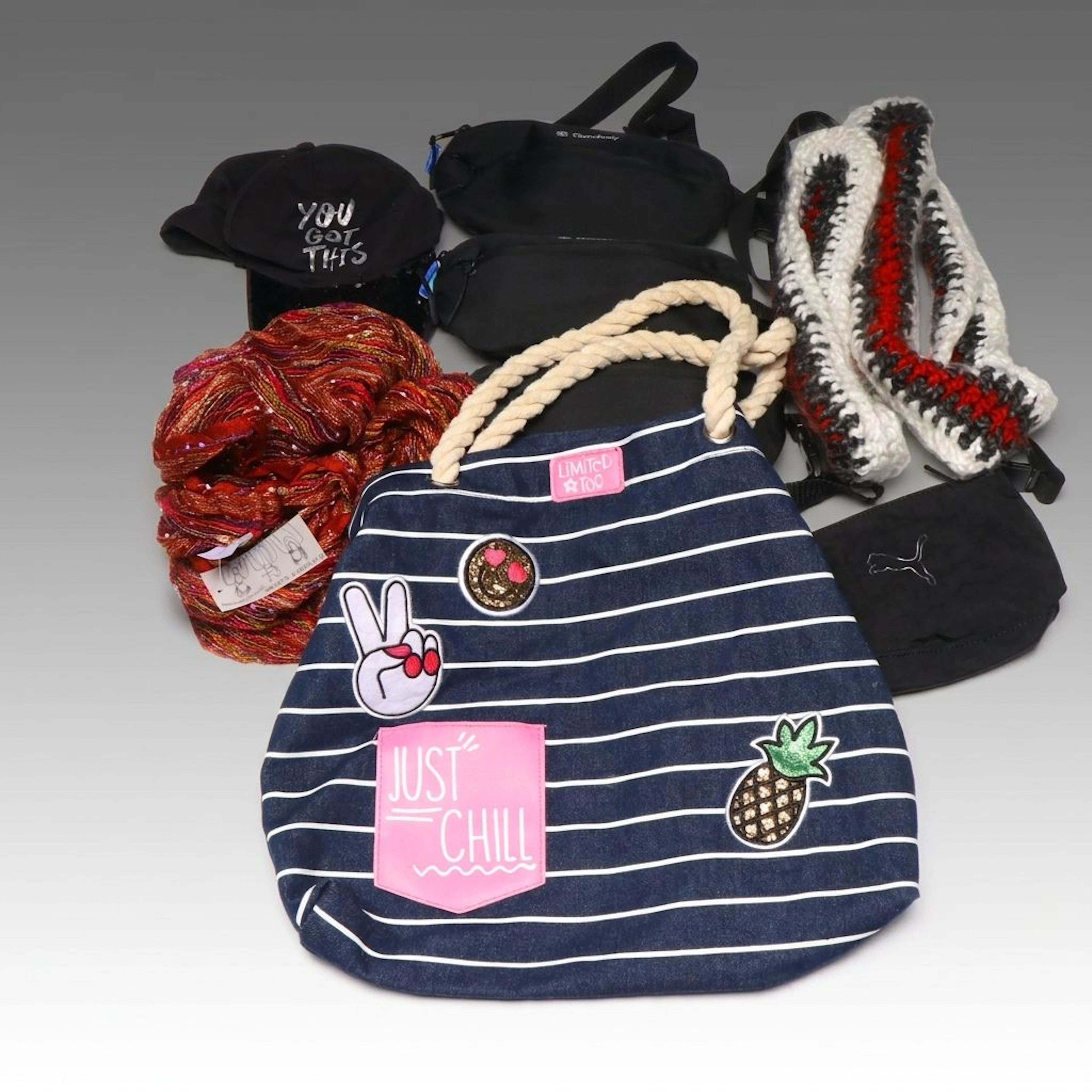 Limited Too Tote, Puma Crossbody Bag, Justice Hat, Other Scarves & Belt Bags
