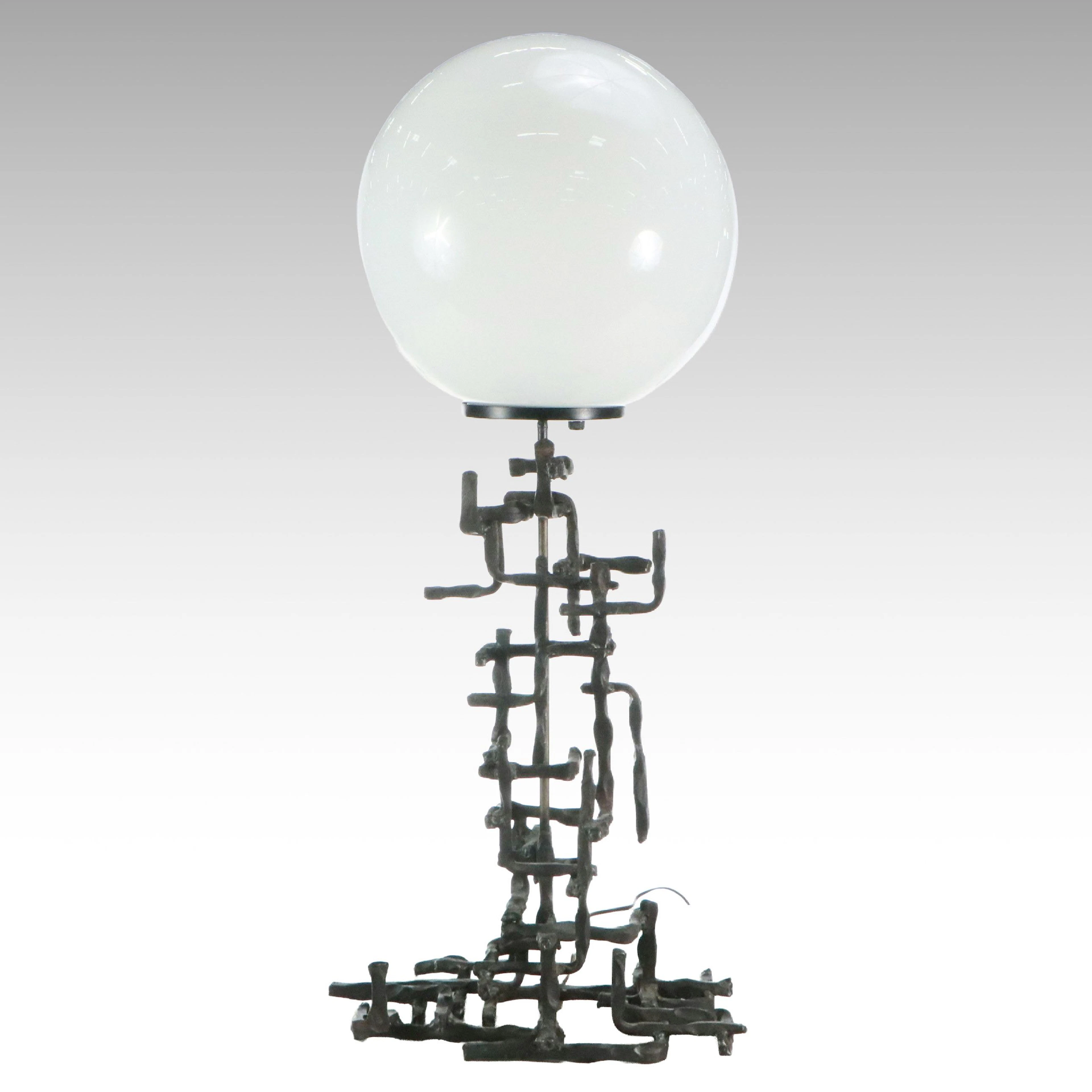 Marcello Fantoni for Raymor Brutalist Welded Iron Table Lamp, 1960s