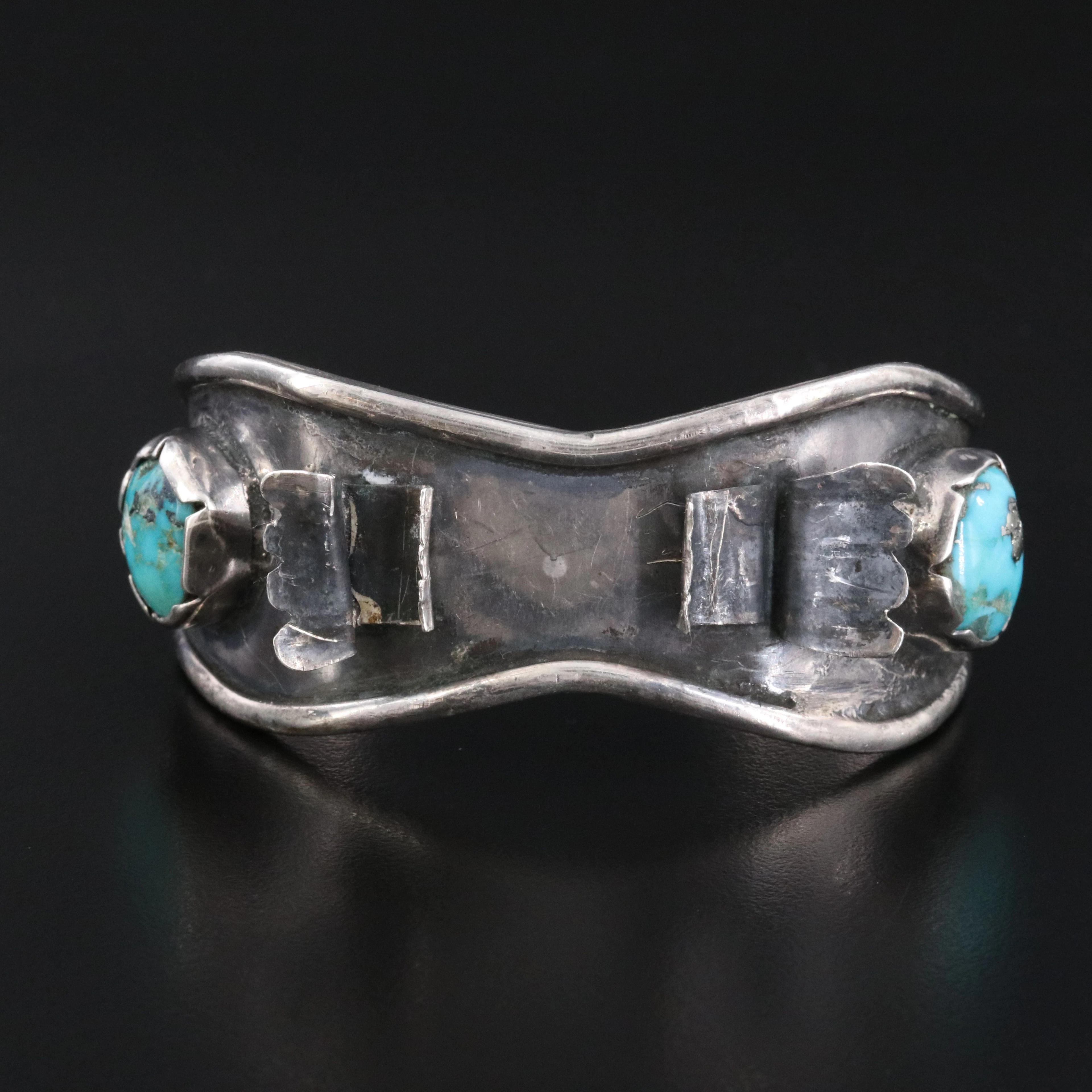 Vintage Western Sterling Turquoise Watch Bracelet