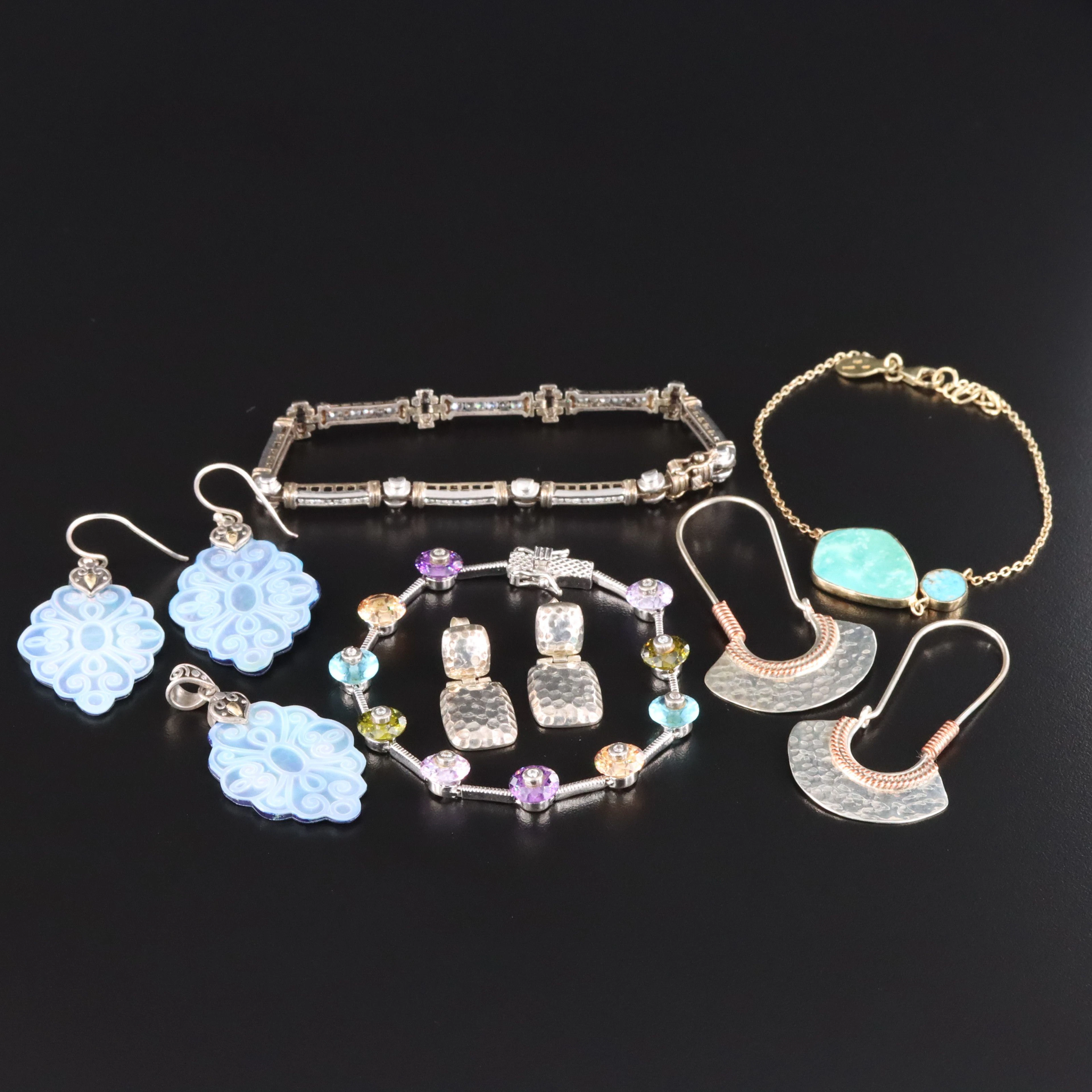 Robert Manse, CZ and Turquoise Featured in Sterling Jewelry