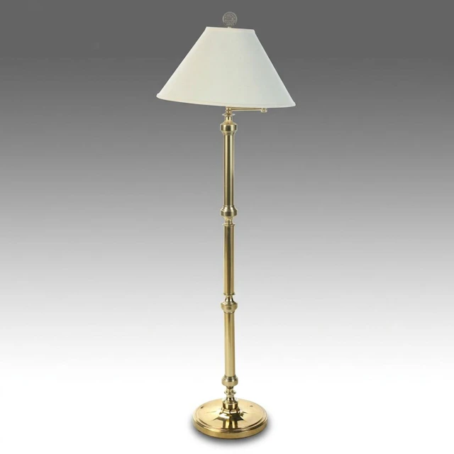 Mid Century Modern Style Brass Swing Arm Library Lamp