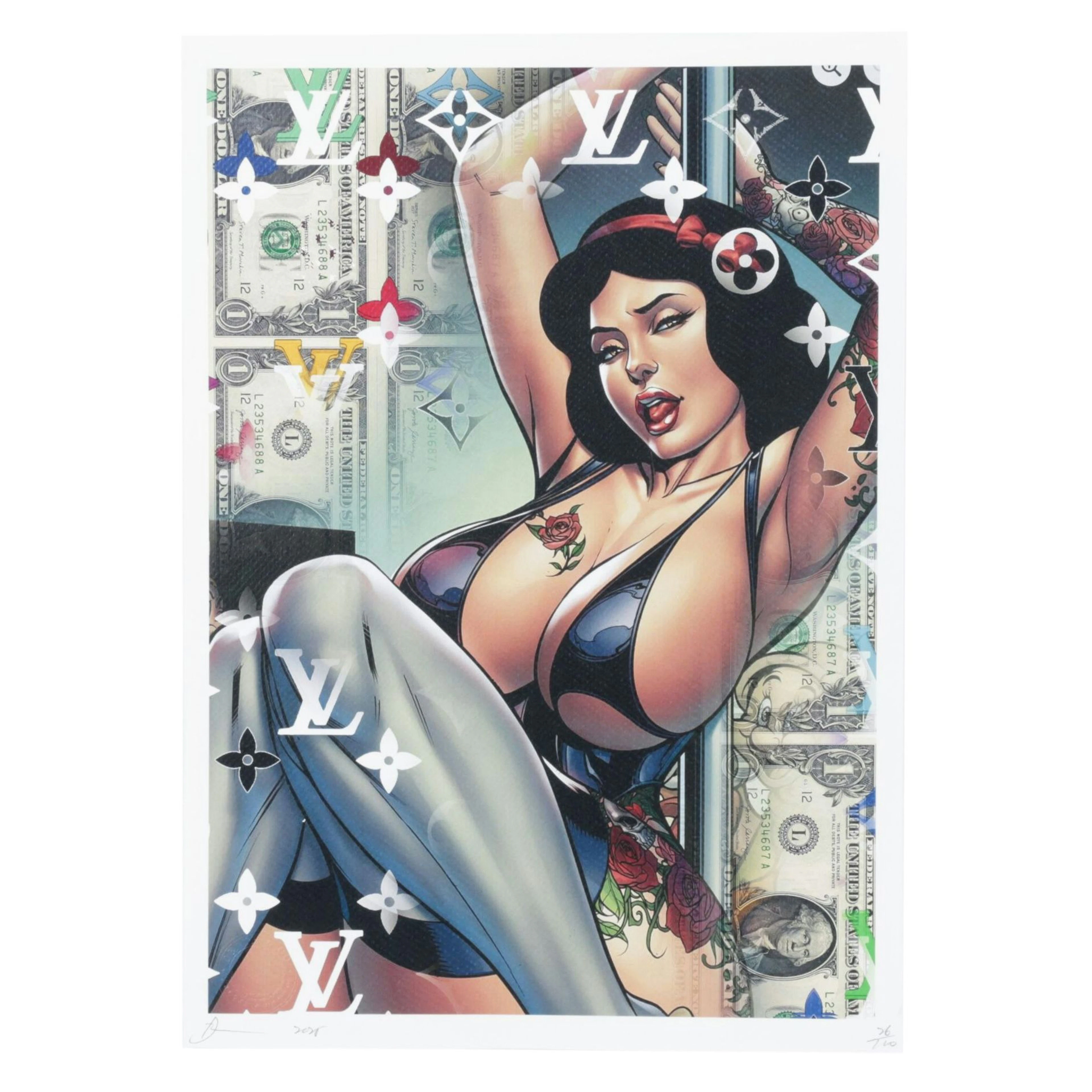 Death NYC Digital Print Homage to Snow White x J Scott Campbell x Louis Vuitton