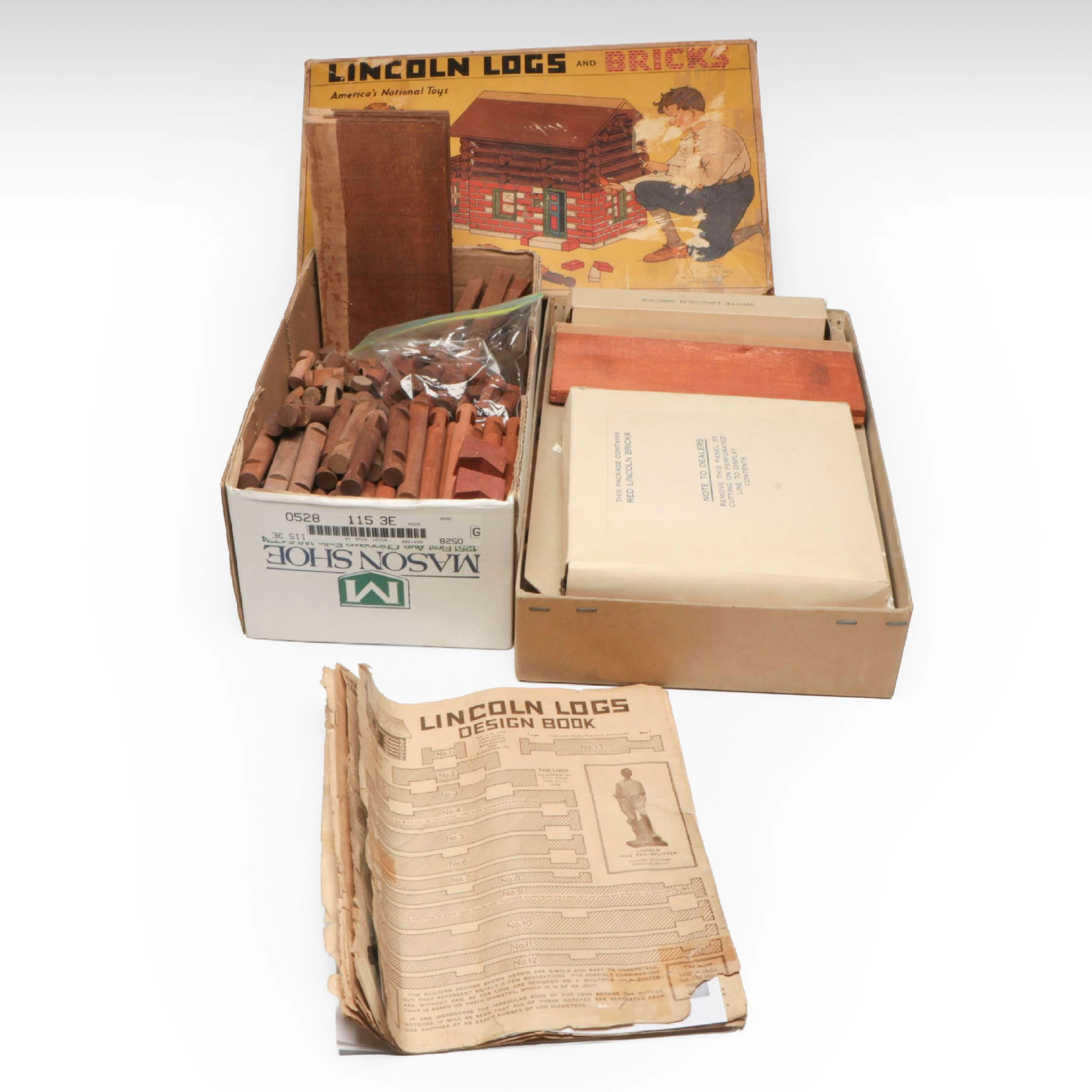 Wright Toys Original Lincoln Log Building Sets and Blocks, Early 20th Century