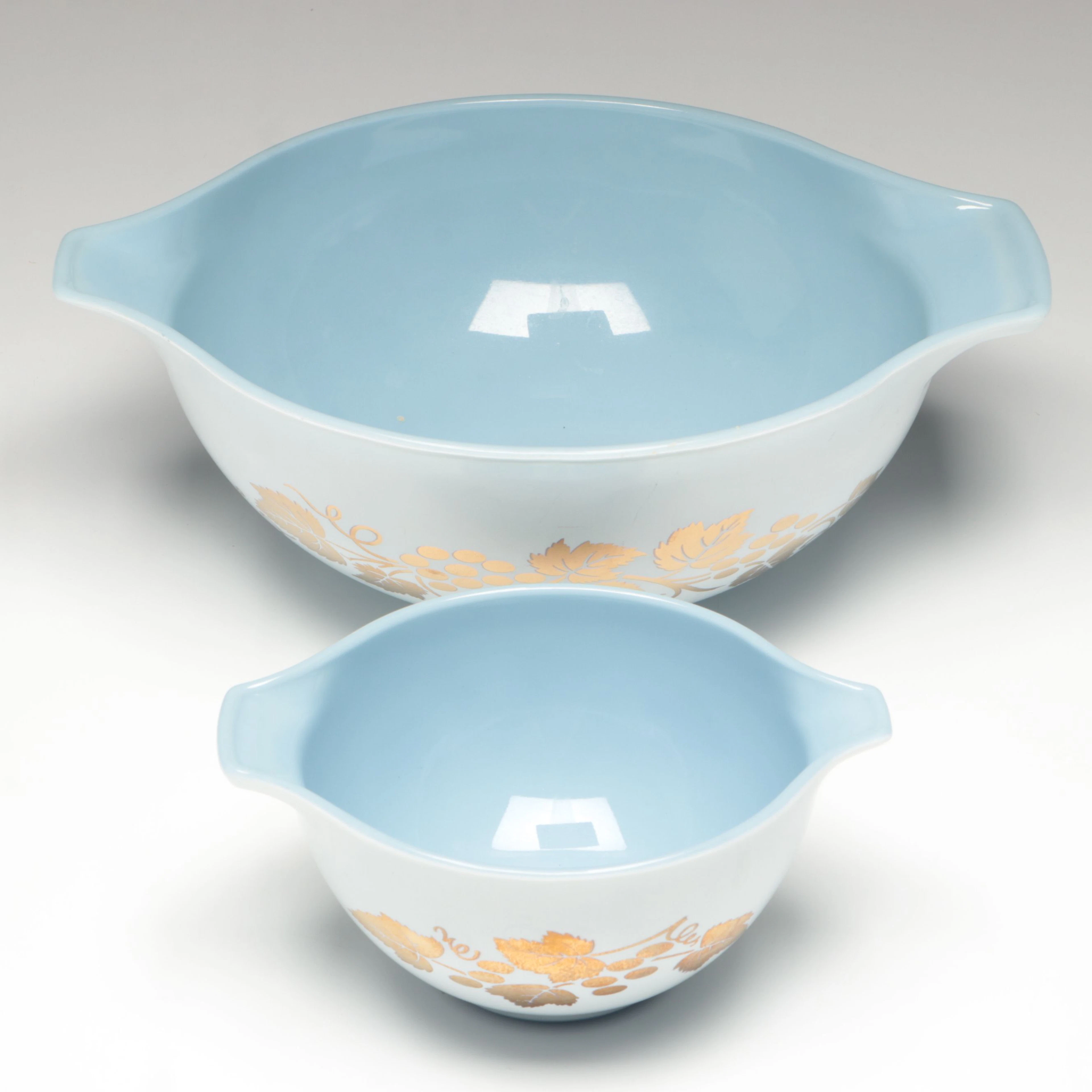 Pyrex "Golden Grapes" Glass Cinderella Mixing Bowls