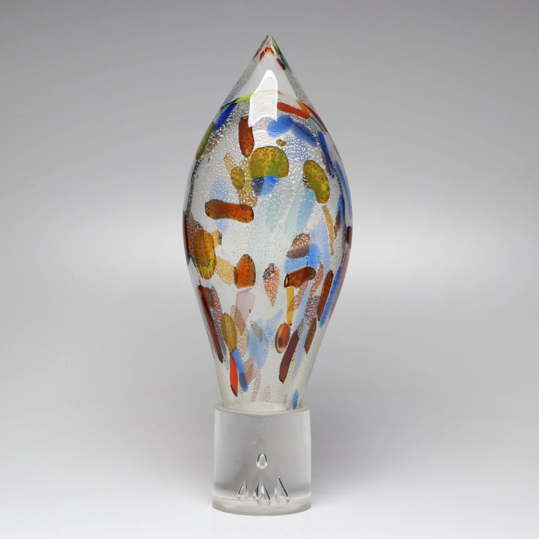 Murano Style Art Glass Teardrop Sculpture