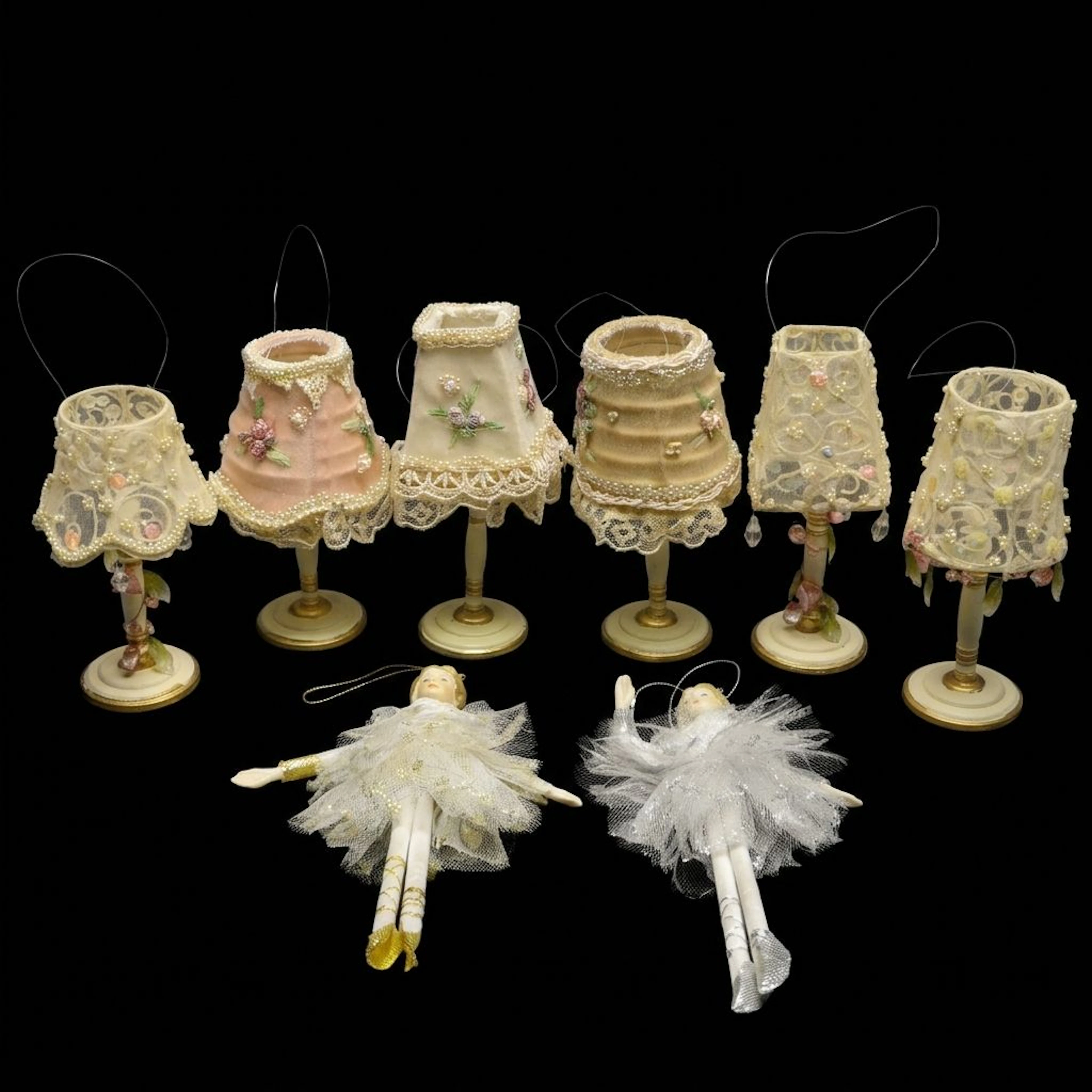Nieman Marcus Ballerina Ornaments with Other Victorian Style Lamp Ornaments