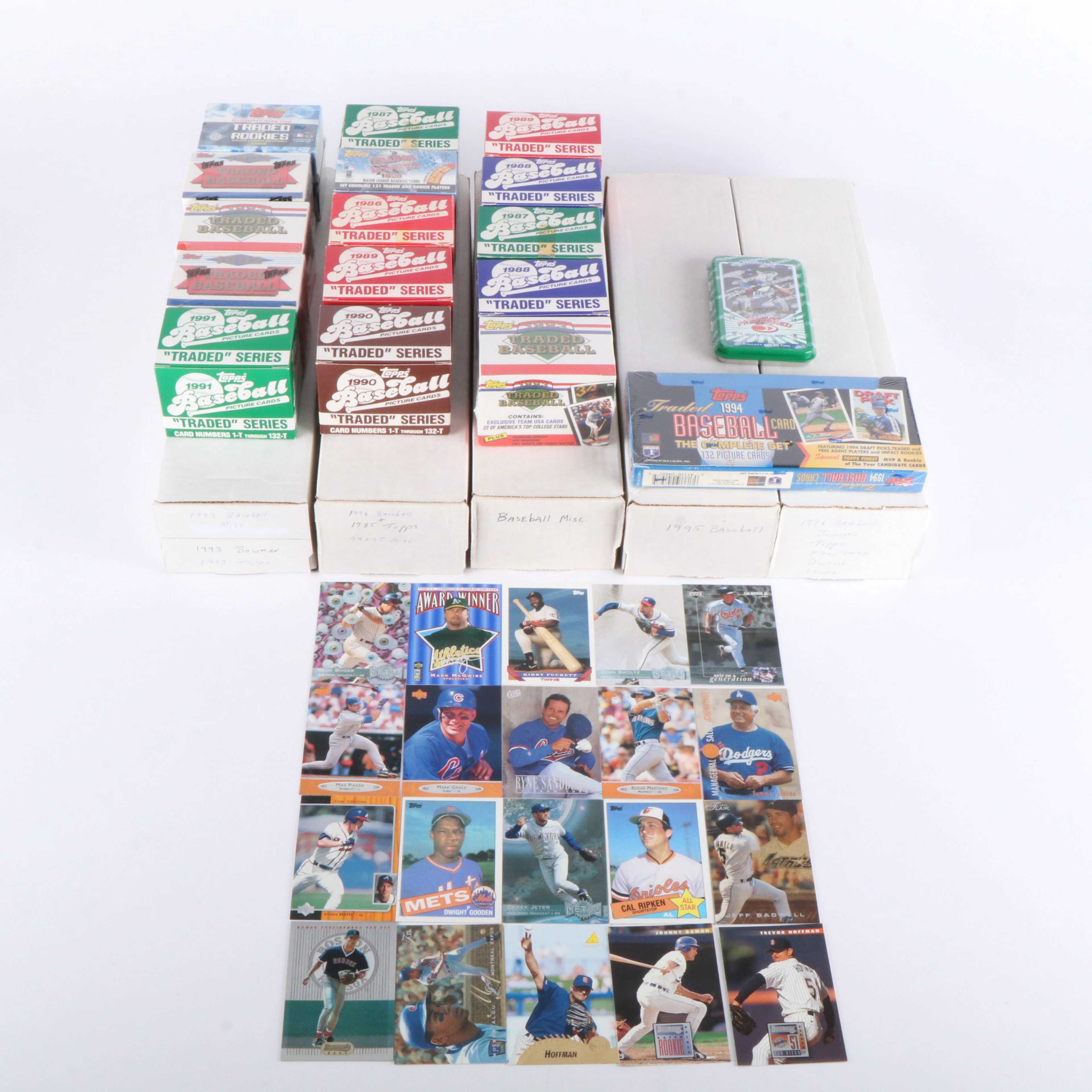 Upper Deck with Other Baseball Cards Featuring Mike Piazza and Derek Jeter