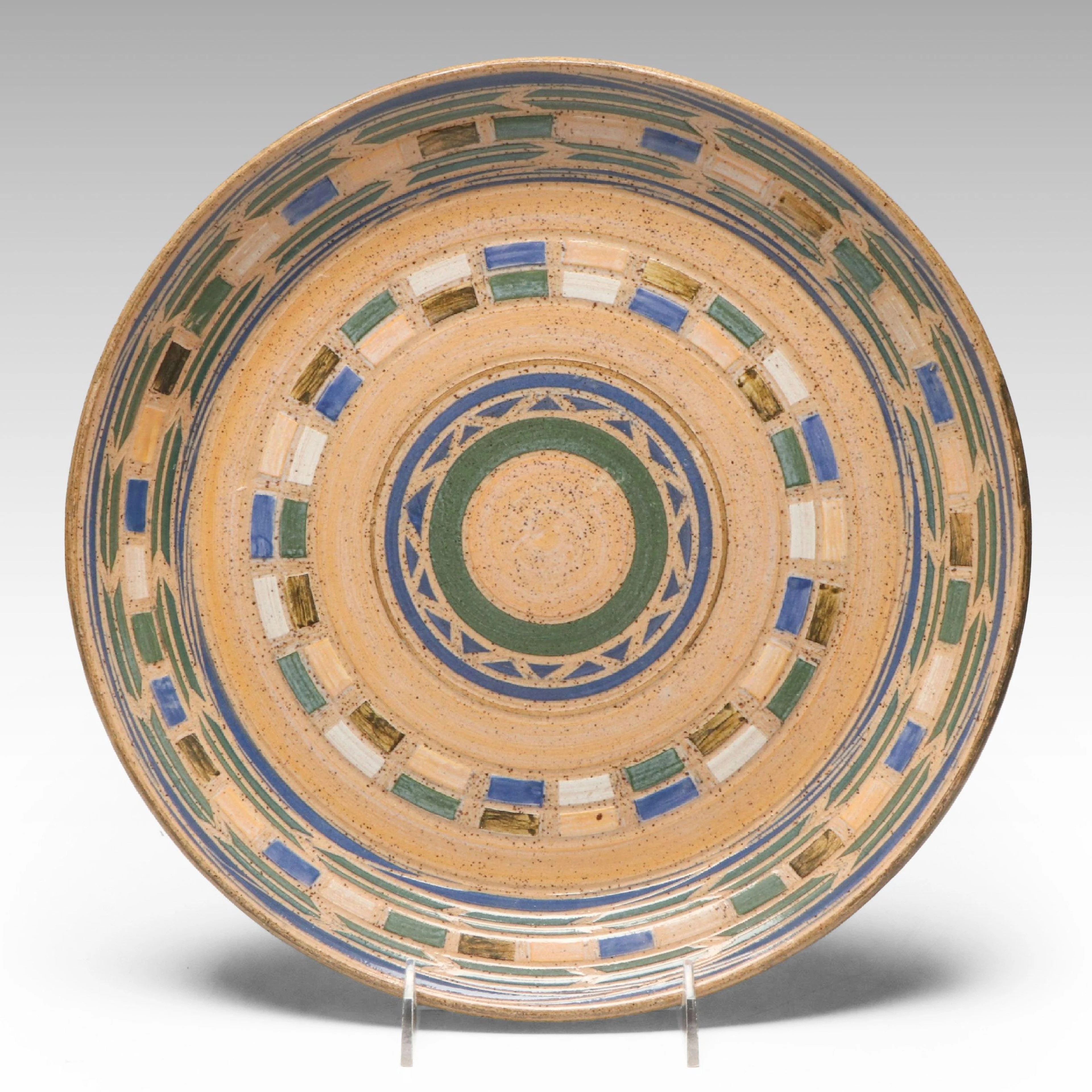 Blue Moon Pottery "Celebrate Life" Round Ceramic Platter, 1994