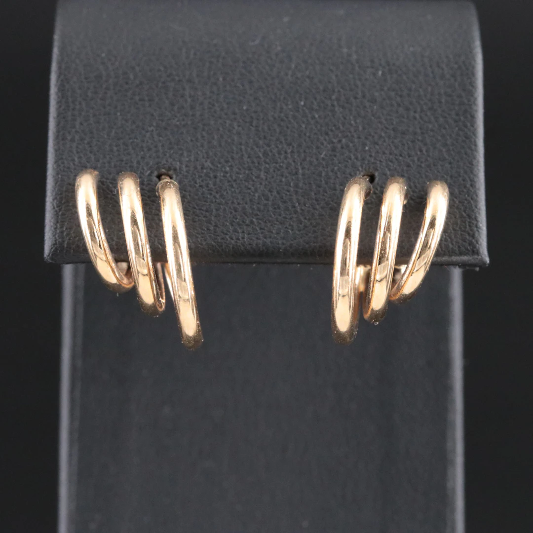 14K Half Hoops