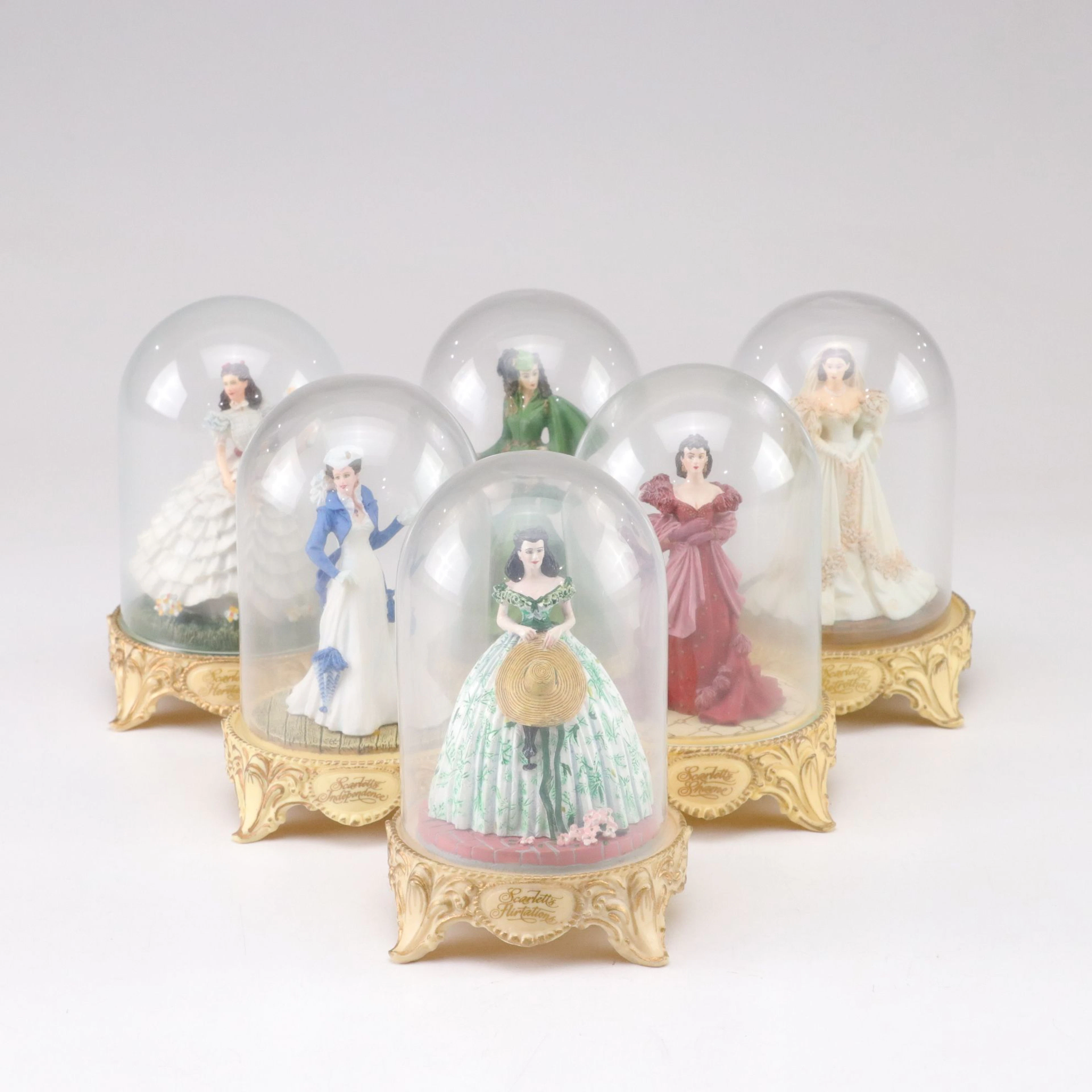 Franklin Mint "Gone with the Wind" Scarlett Resin Figurines, 1990s
